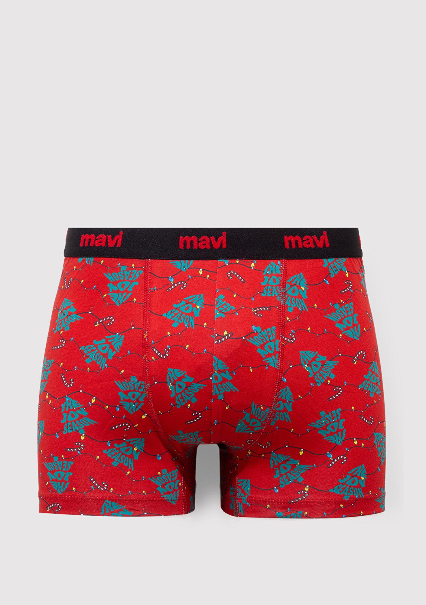 Mavi Yılbaşı Temalı Baskılı Boxer 0912134-32421