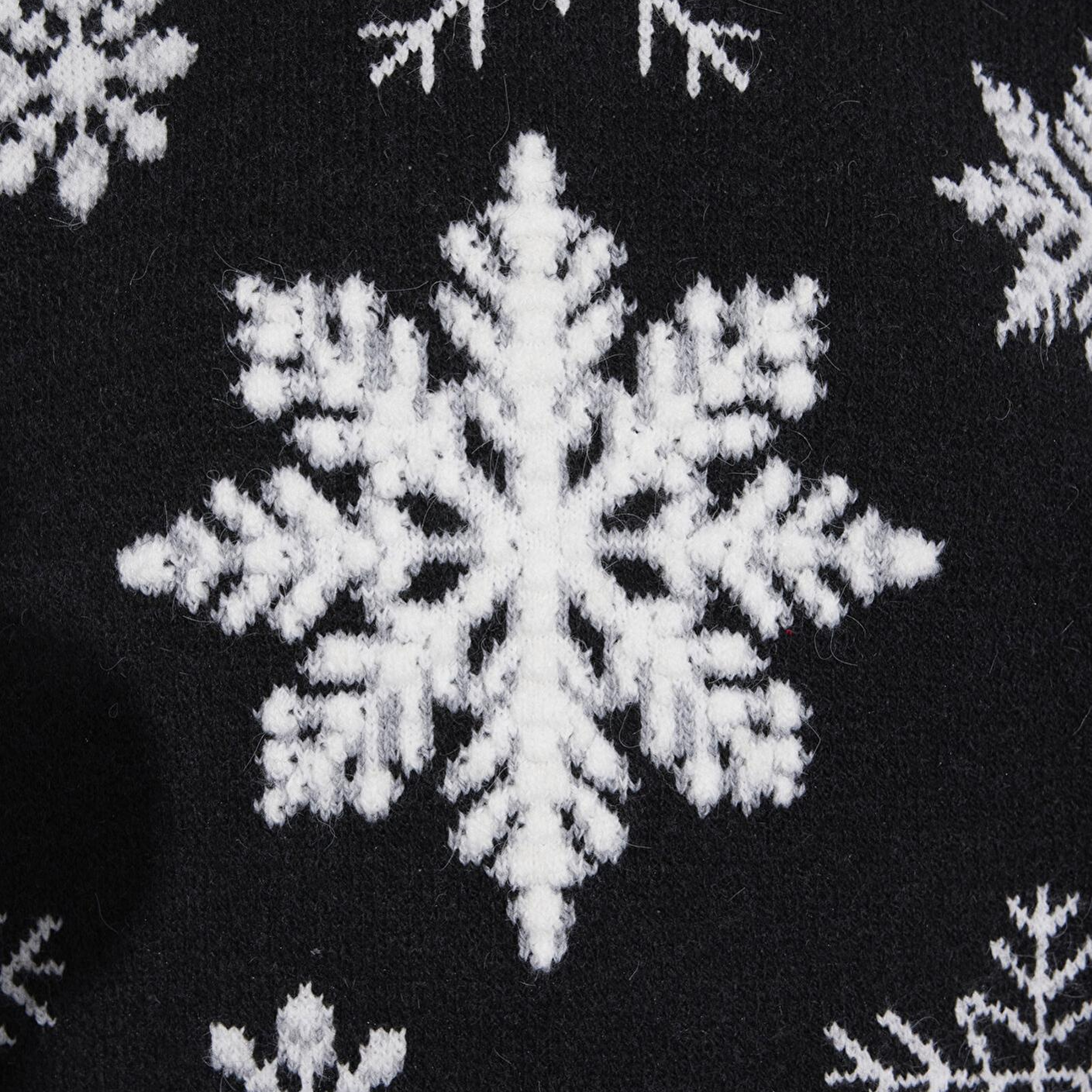 Mavi Yılbaşı Temalı Siyah Kazak Oversize / Geniş Kesim 1710861-900