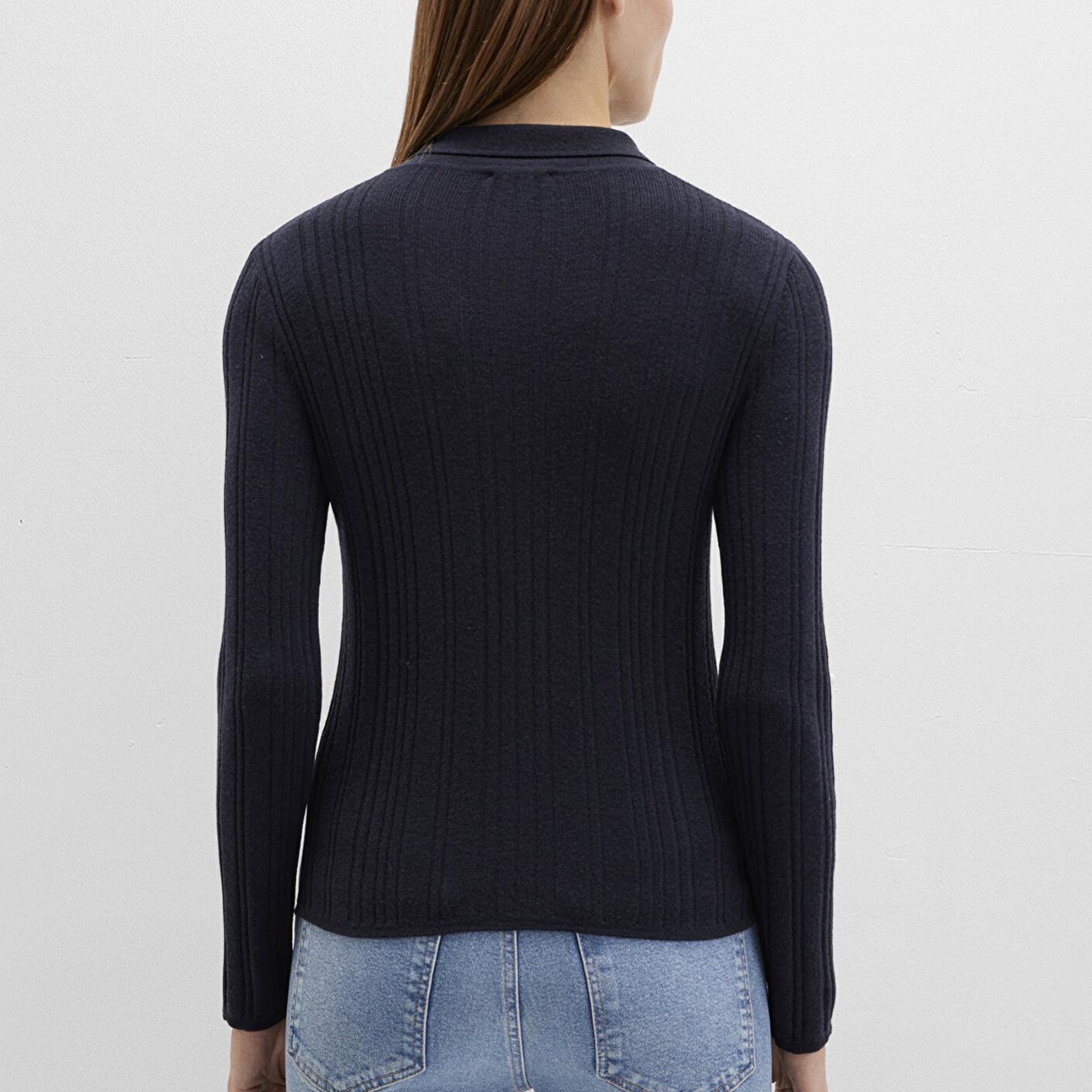 Mavi Yün Karışımlı Lacivert Triko Polo 1710838-70489