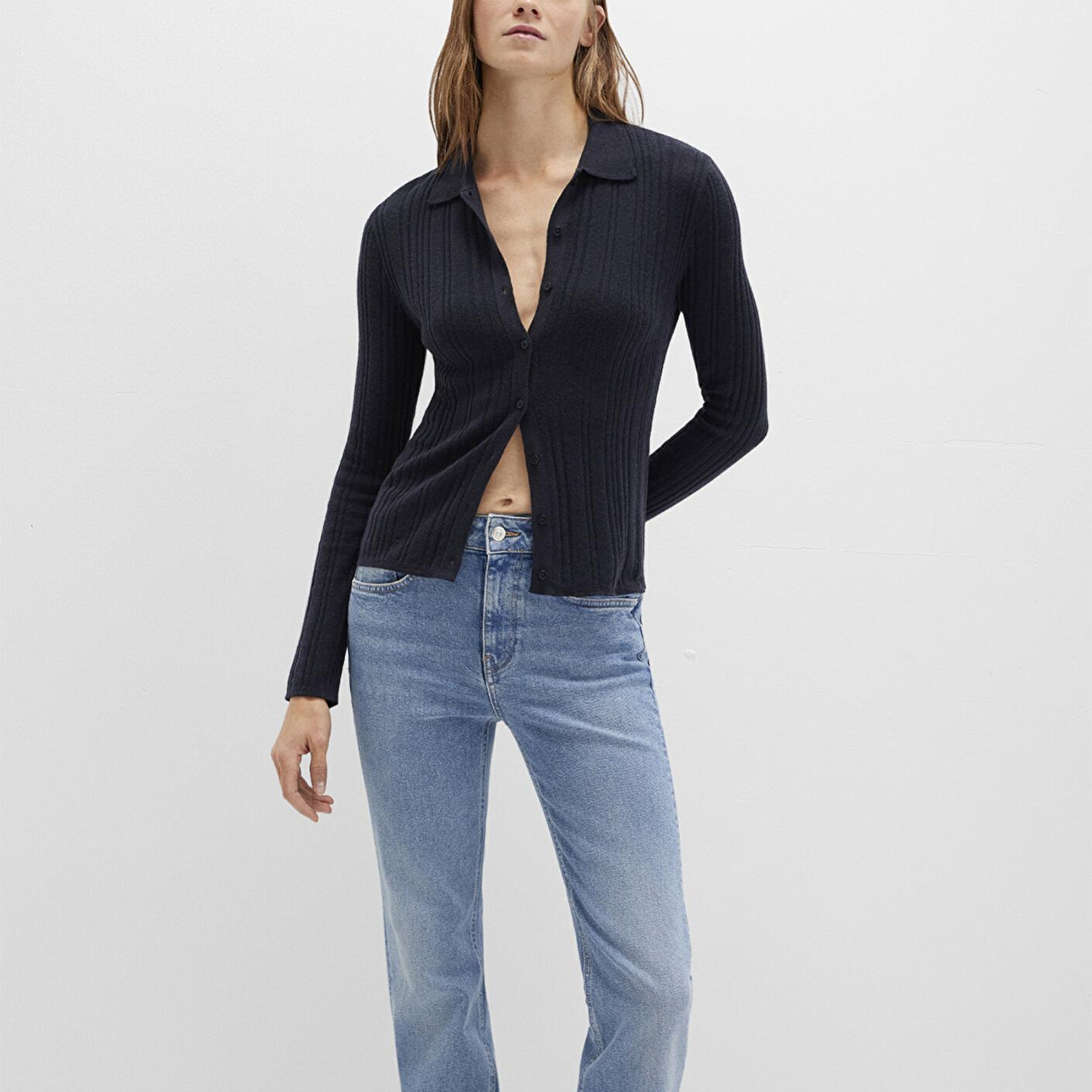 Mavi Yün Karışımlı Lacivert Triko Polo 1710838-70489