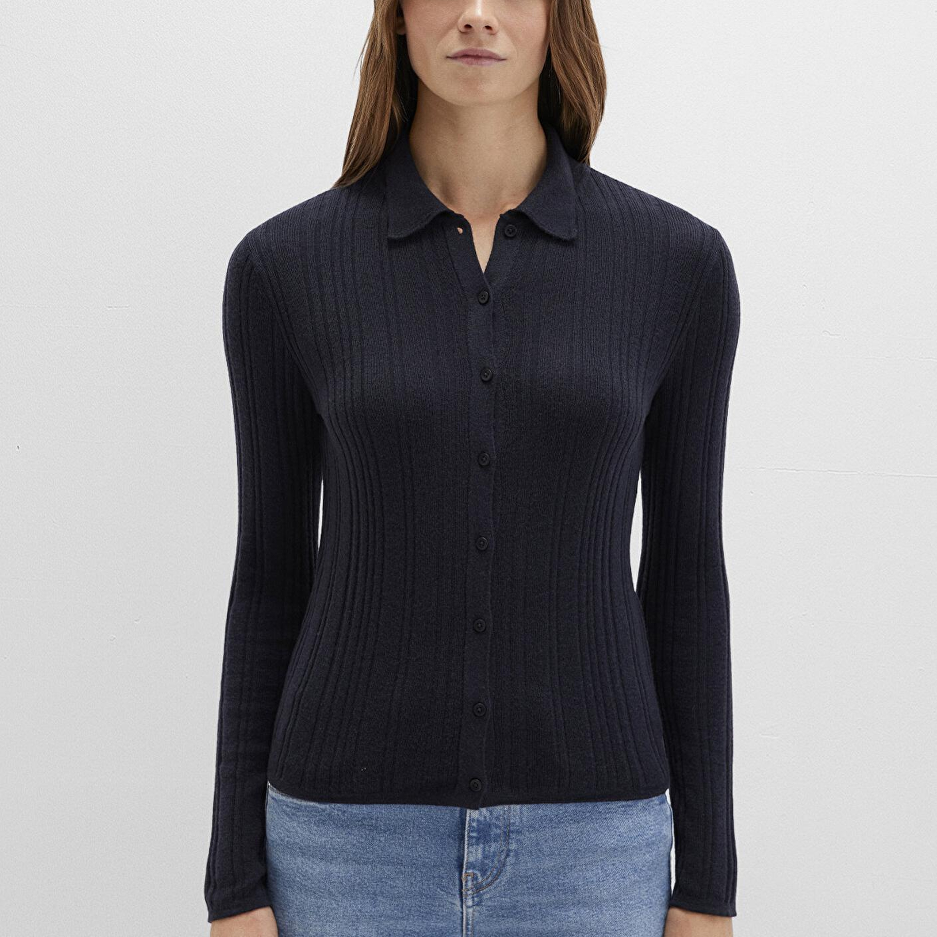 Mavi Yün Karışımlı Lacivert Triko Polo 1710838-70489