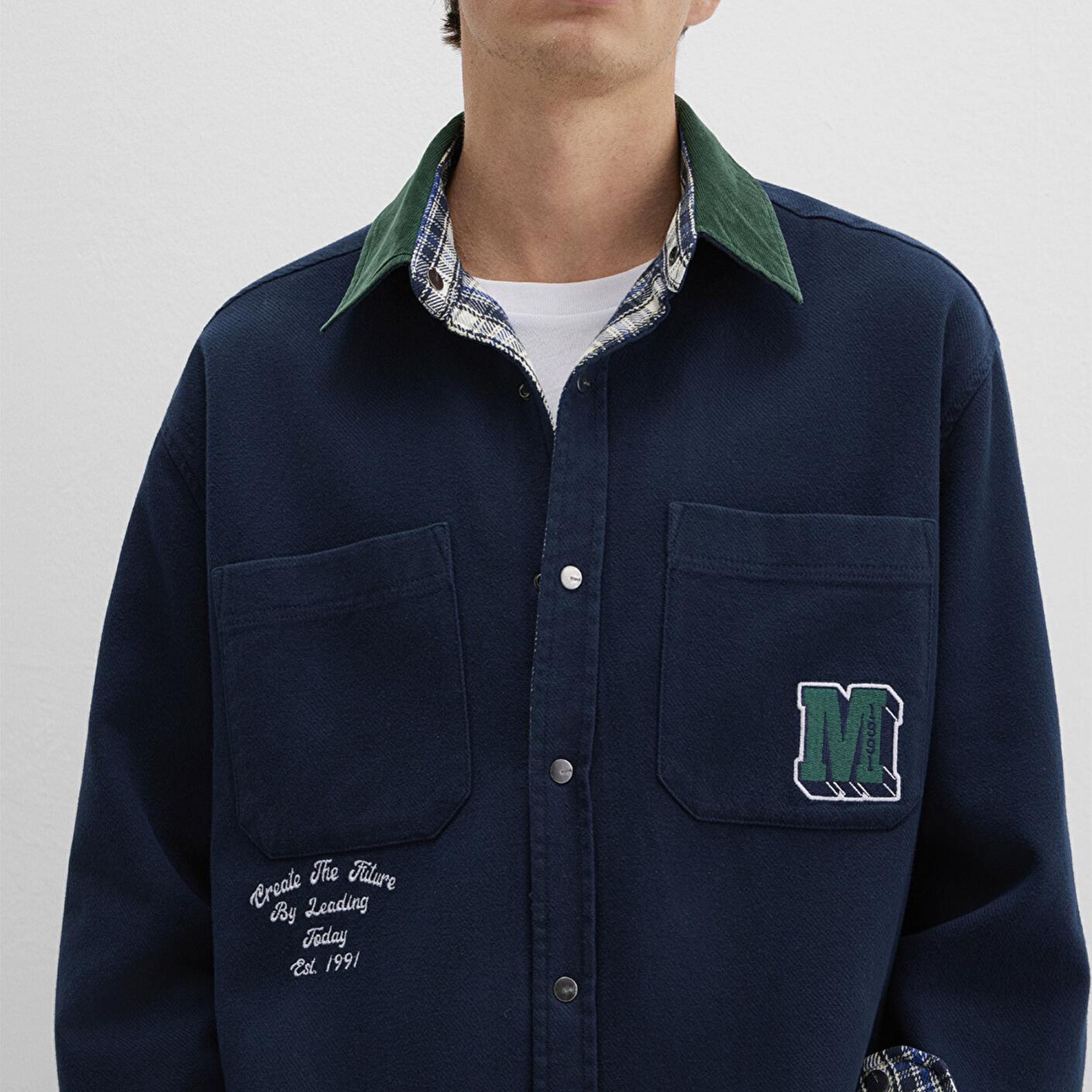 Mavi Çift Taraflı Lacivert Gömlek Loose Fit / Bol Rahat Kesim 0211783-80872