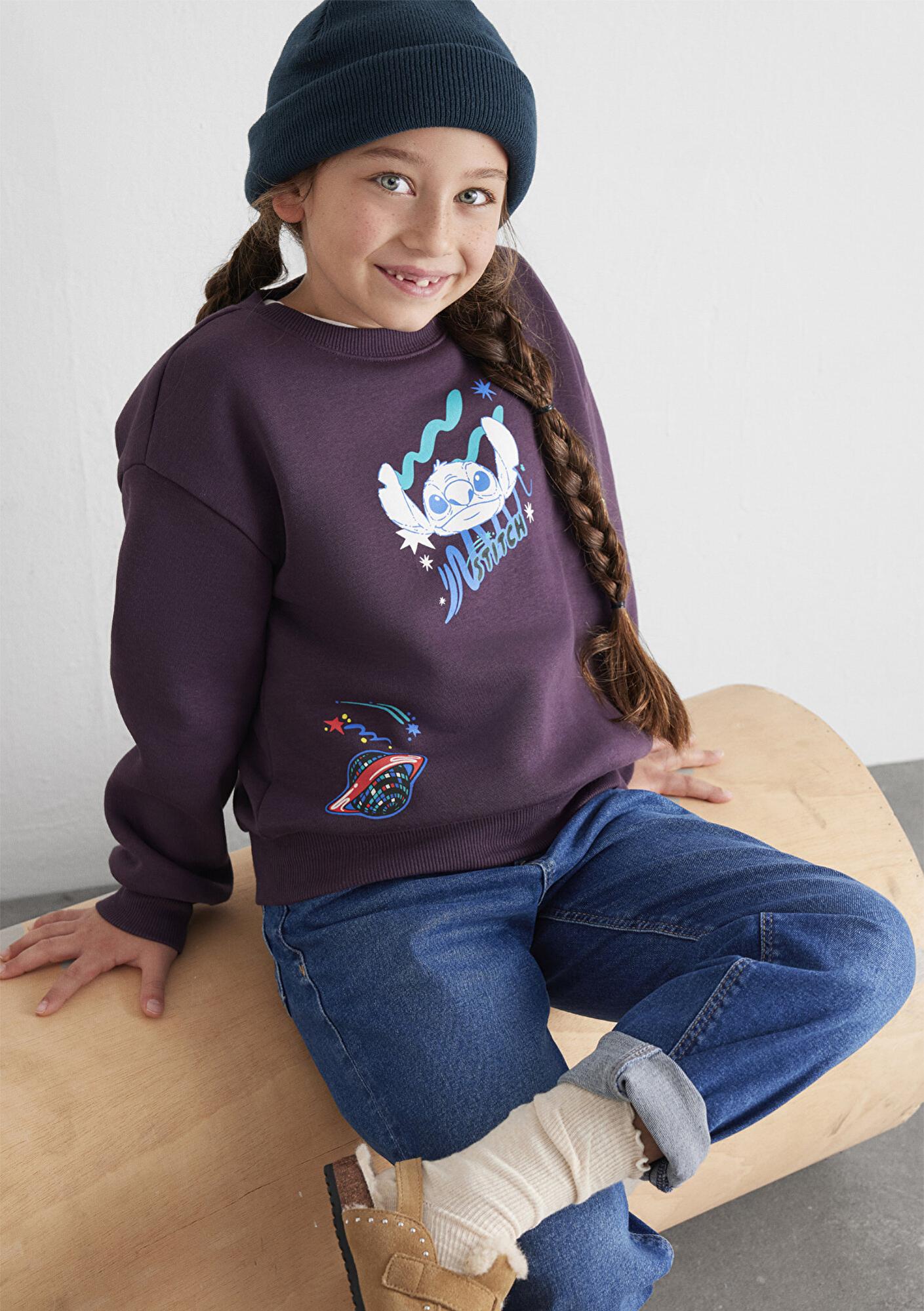 Mavi Stitch Baskılı Mor Sweatshirt 7S10161-70635
