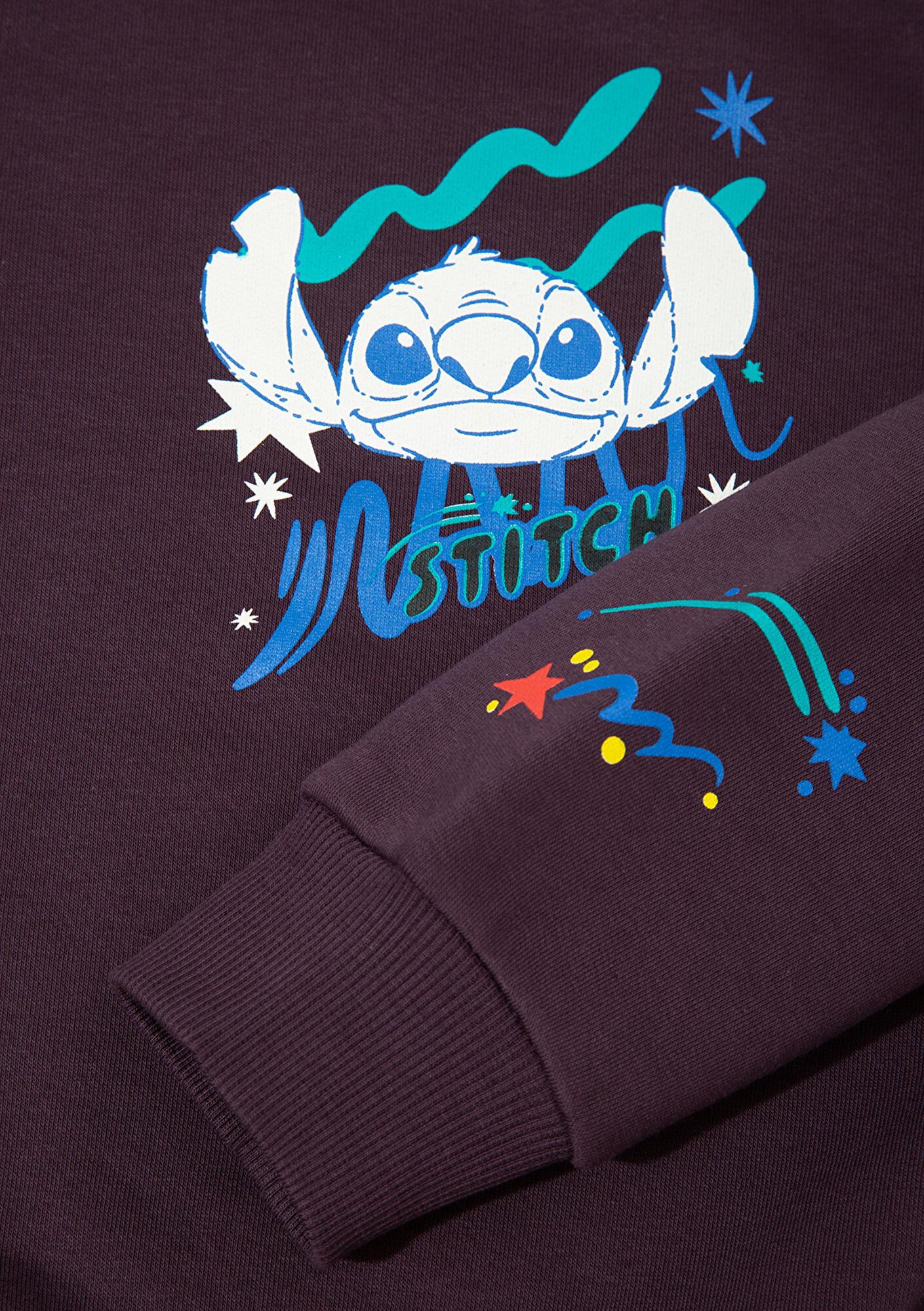 Mavi Stitch Baskılı Mor Sweatshirt 7S10161-70635