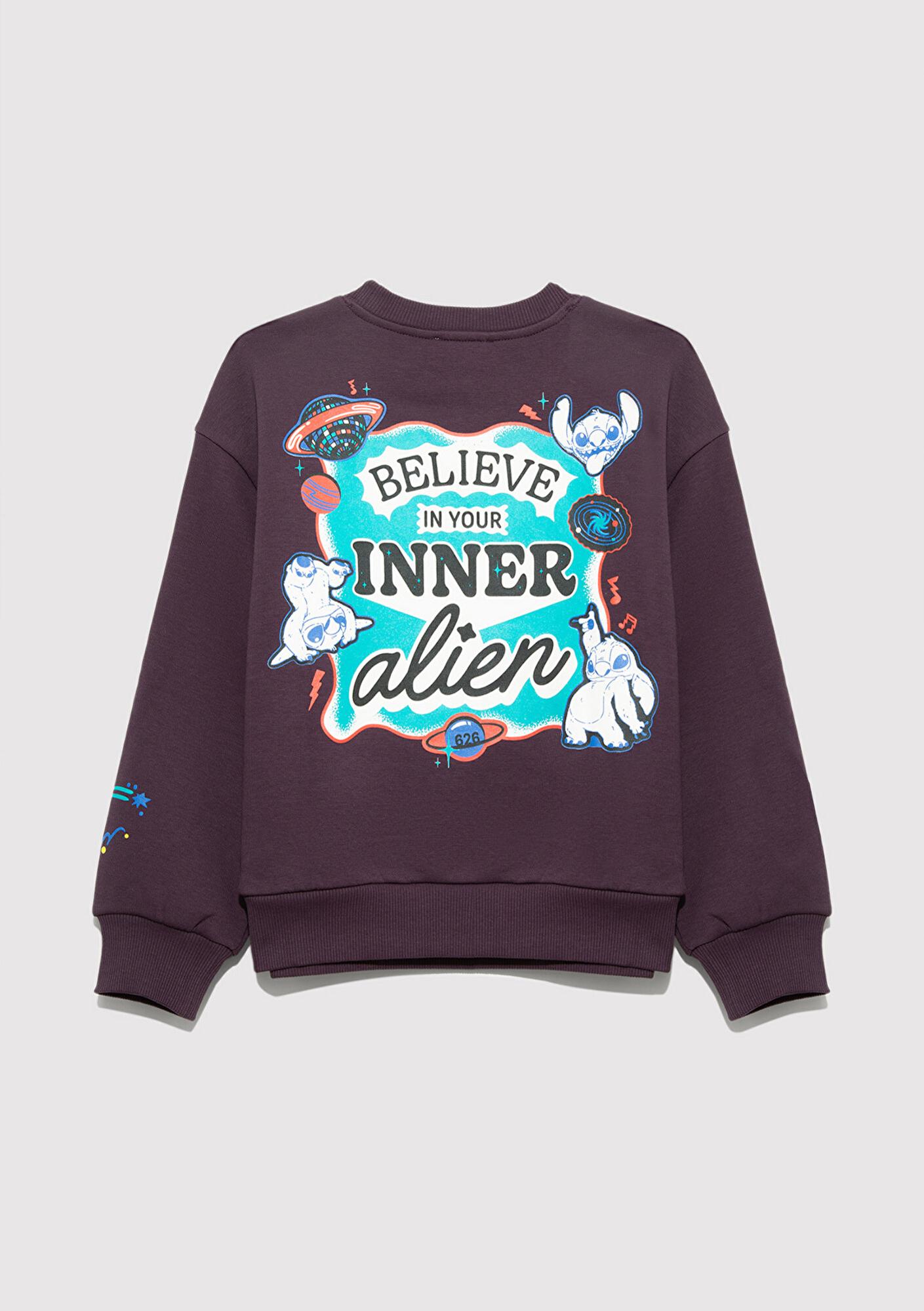 Mavi Stitch Baskılı Mor Sweatshirt 7S10161-70635