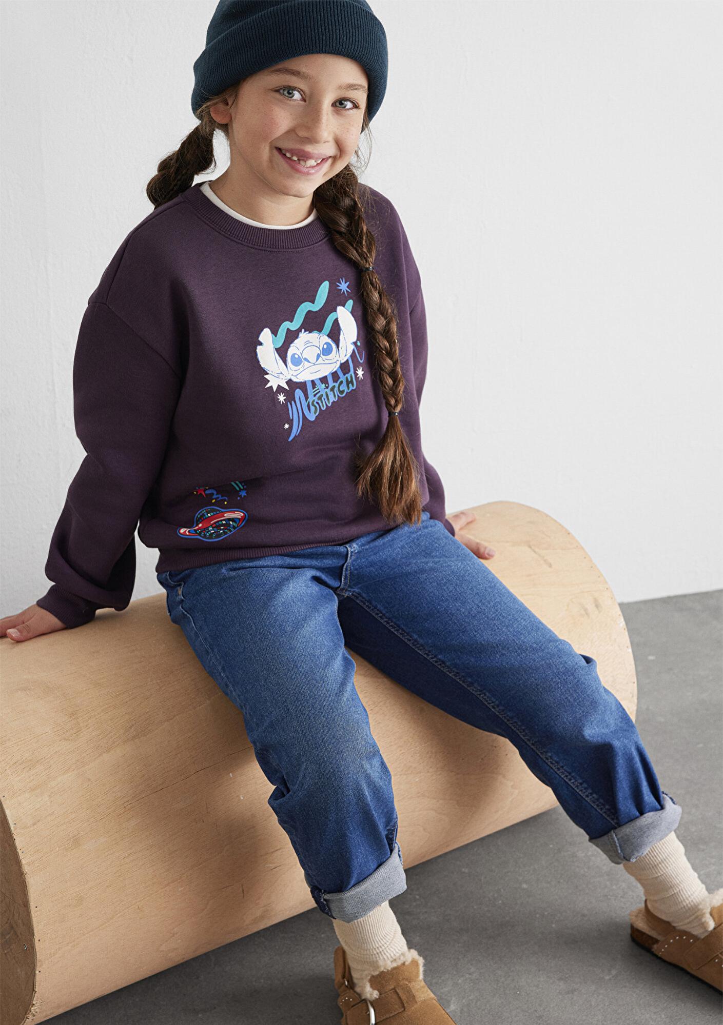 Mavi Stitch Baskılı Mor Sweatshirt 7S10161-70635