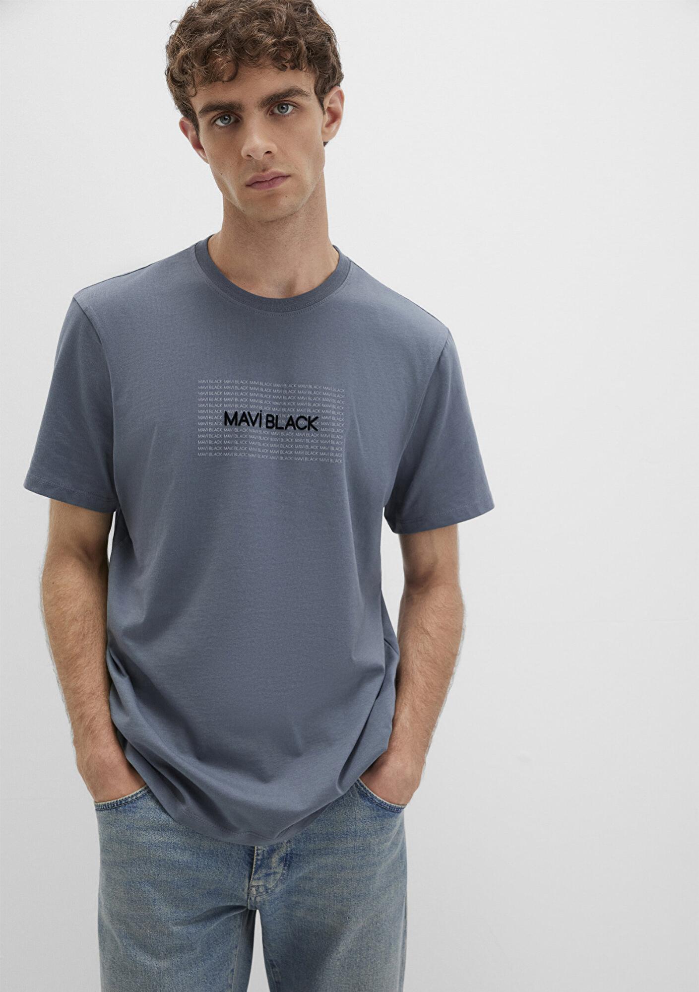 Mavi Mavi Black Baskılı Gri Tişört Regular Fit / Normal Kesim 0613042-80776
