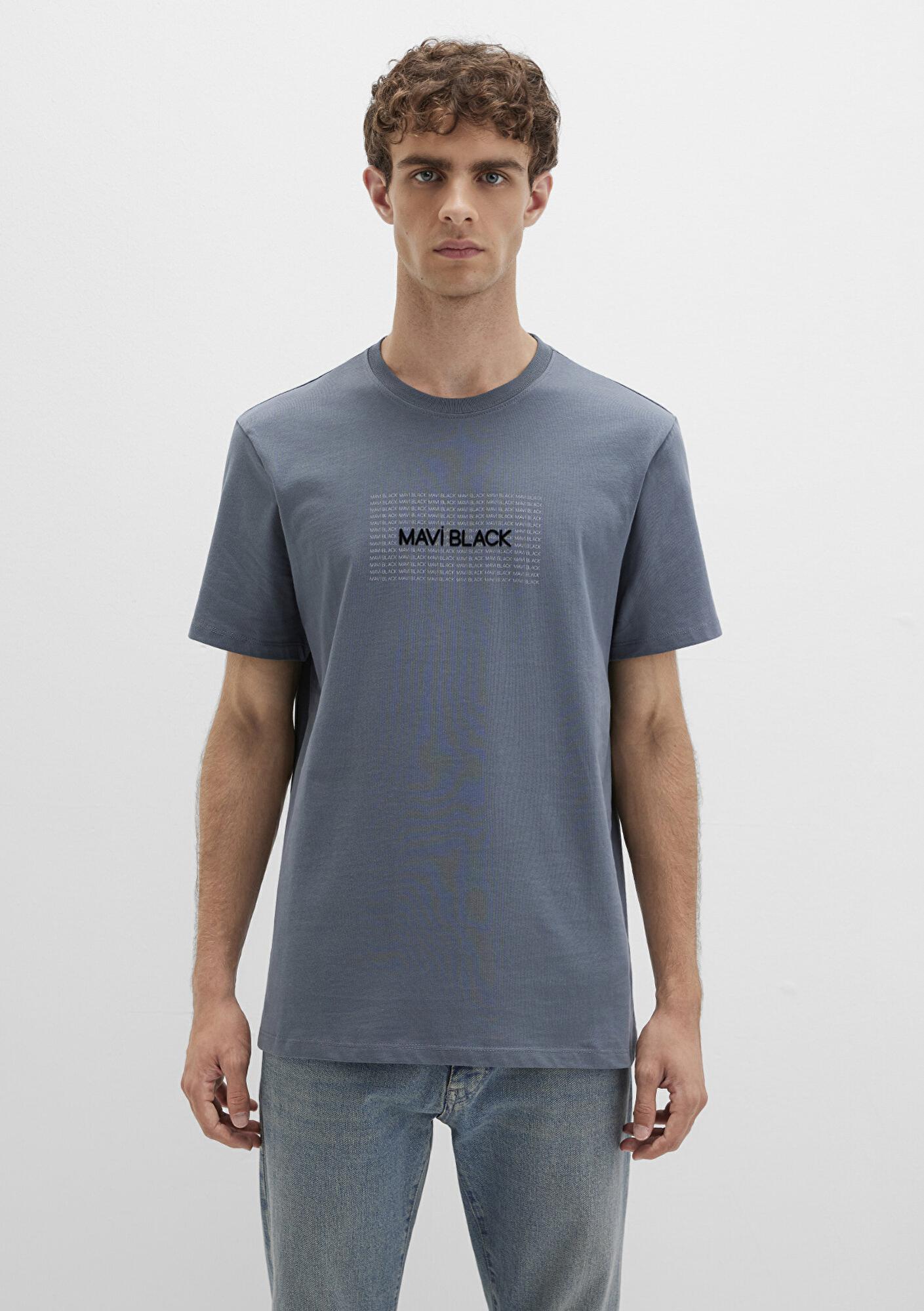 Mavi Mavi Black Baskılı Gri Tişört Regular Fit / Normal Kesim 0613042-80776