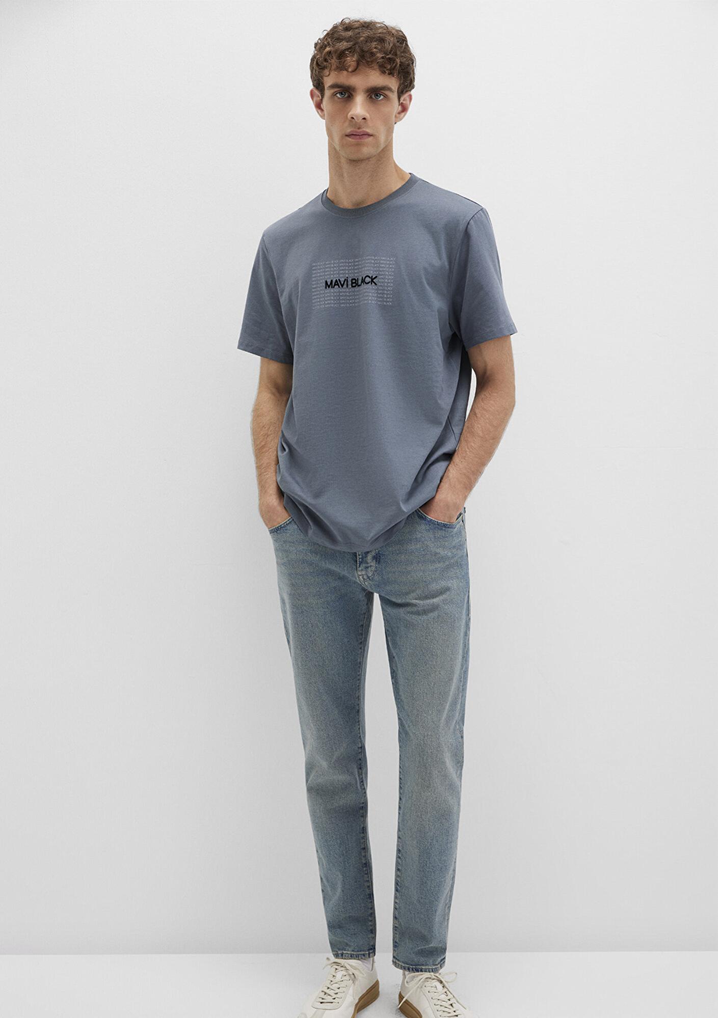 Mavi Mavi Black Baskılı Gri Tişört Regular Fit / Normal Kesim 0613042-80776