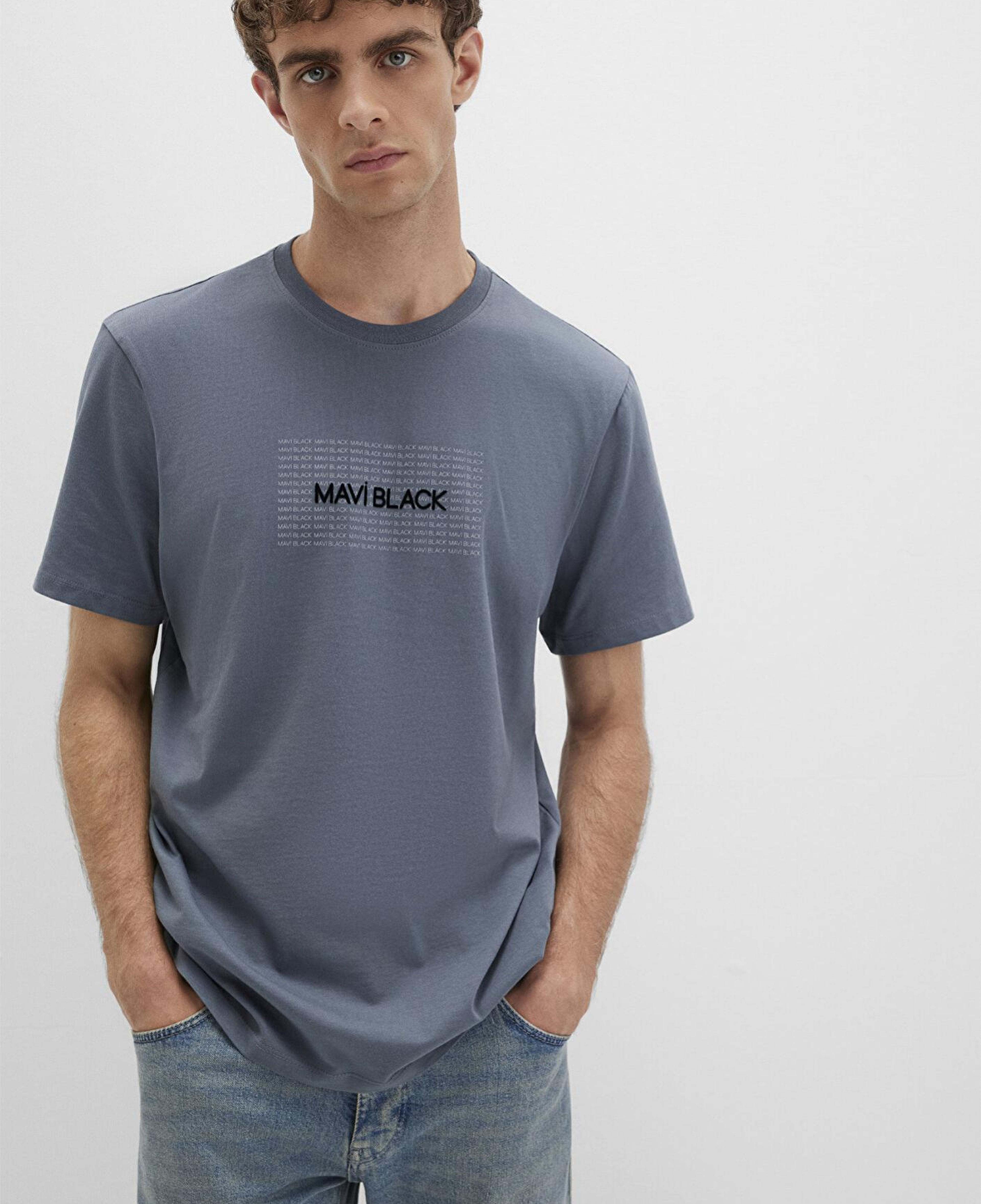 Mavi Mavi Black Baskılı Gri Tişört Regular Fit / Normal Kesim 0613042-80776