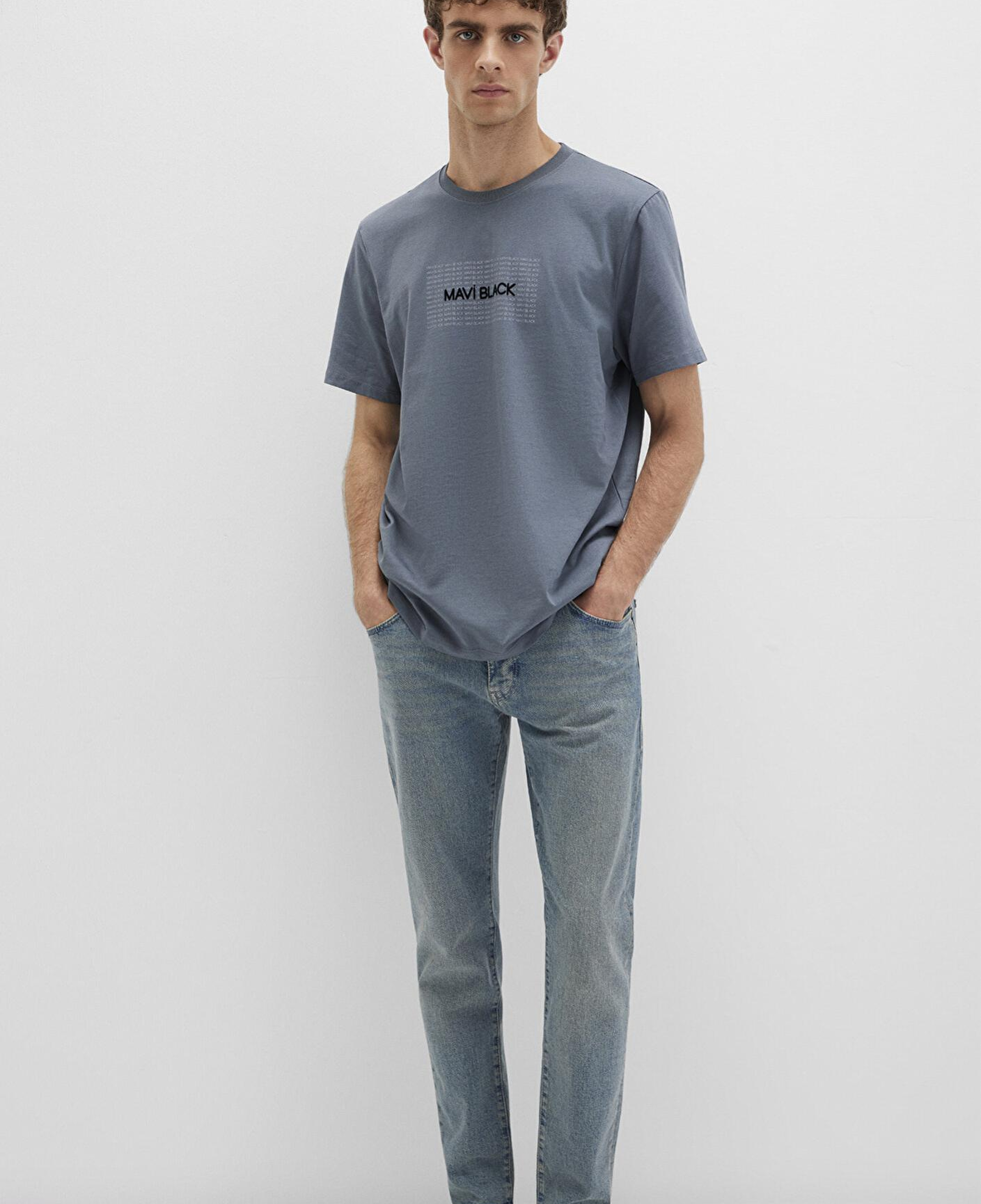 Mavi Mavi Black Baskılı Gri Tişört Regular Fit / Normal Kesim 0613042-80776