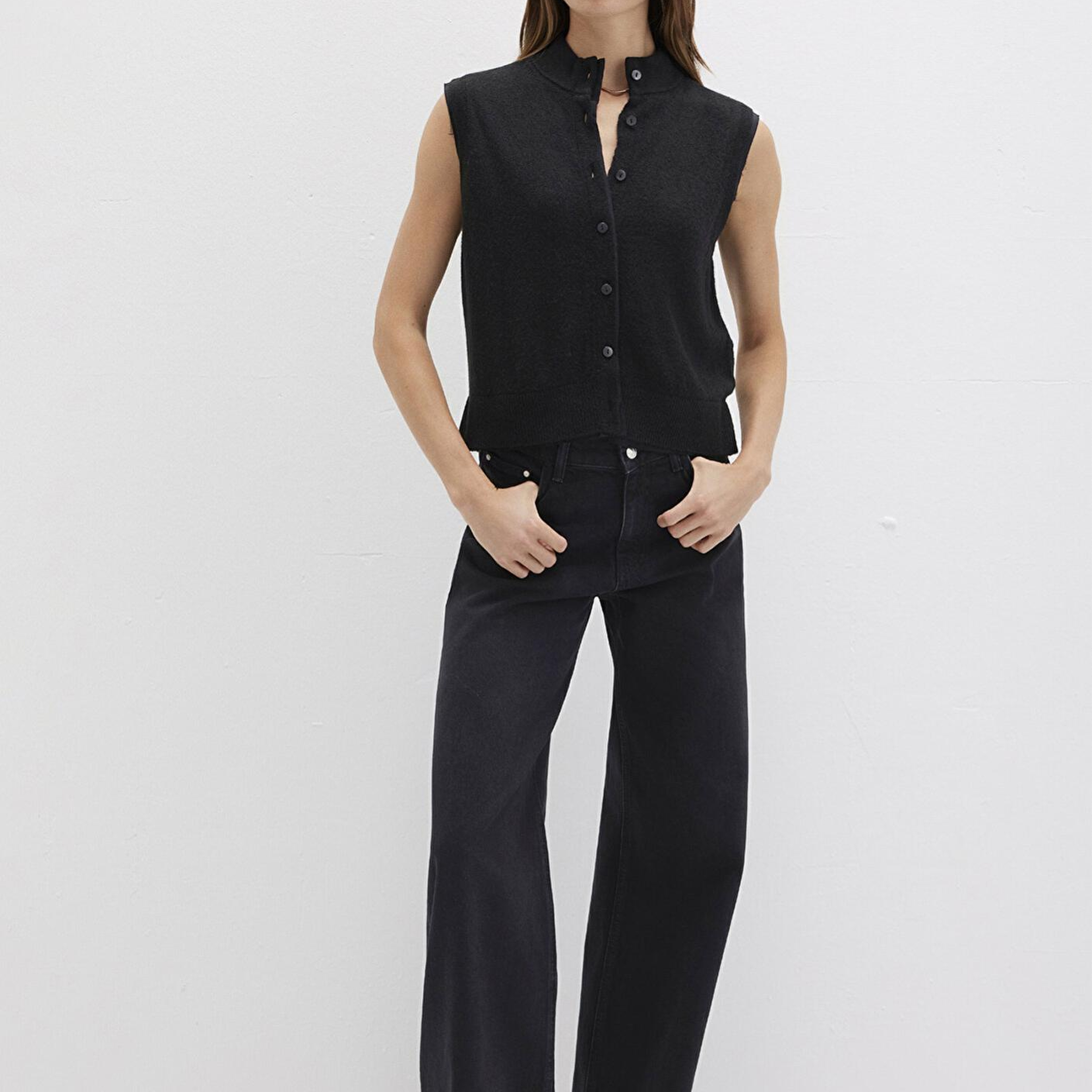 Mavi Yün Karışımlı Siyah Yelek Regular Fit / Normal Kesim 1710791-900