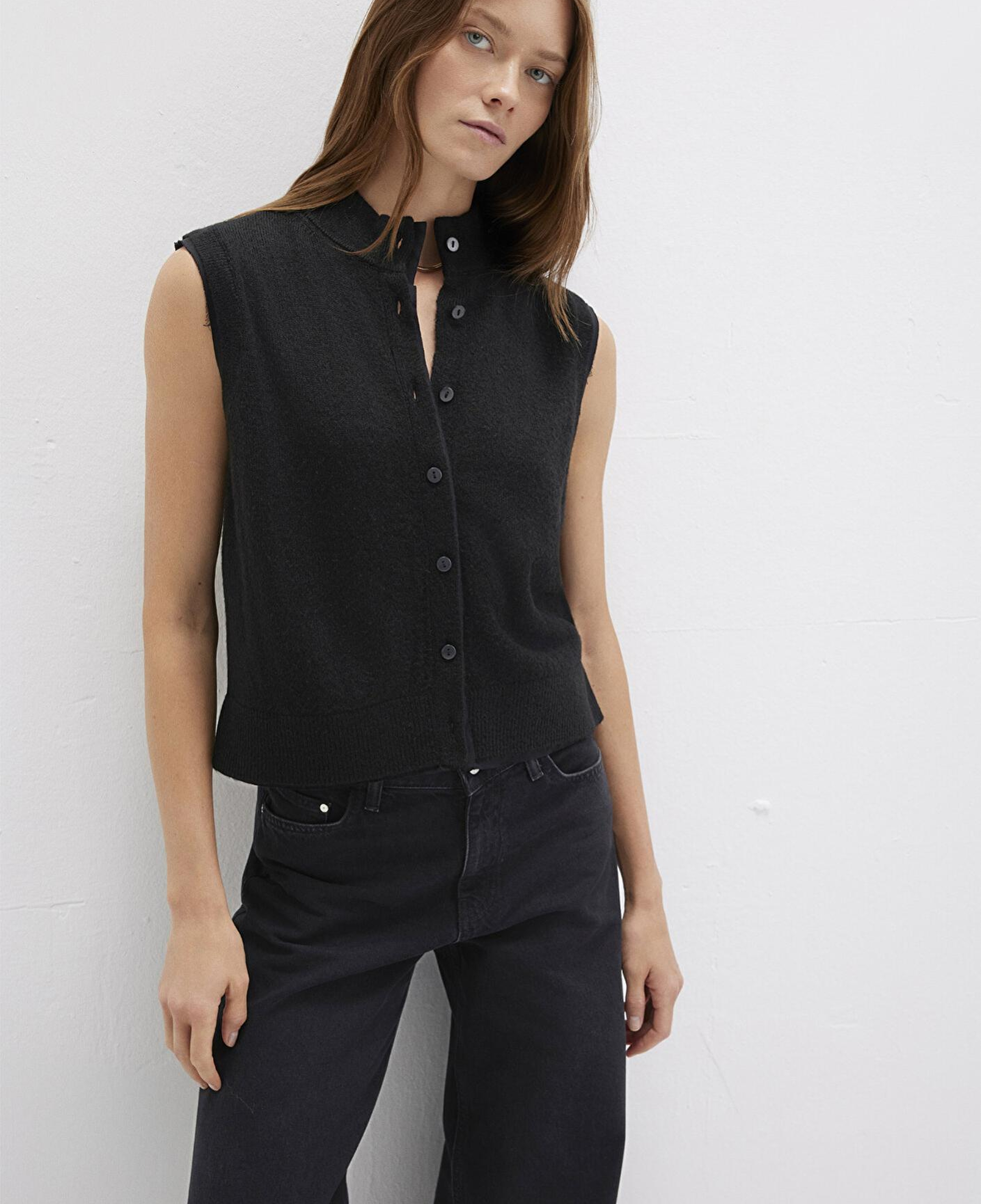 Mavi Yün Karışımlı Siyah Yelek Regular Fit / Normal Kesim 1710791-900