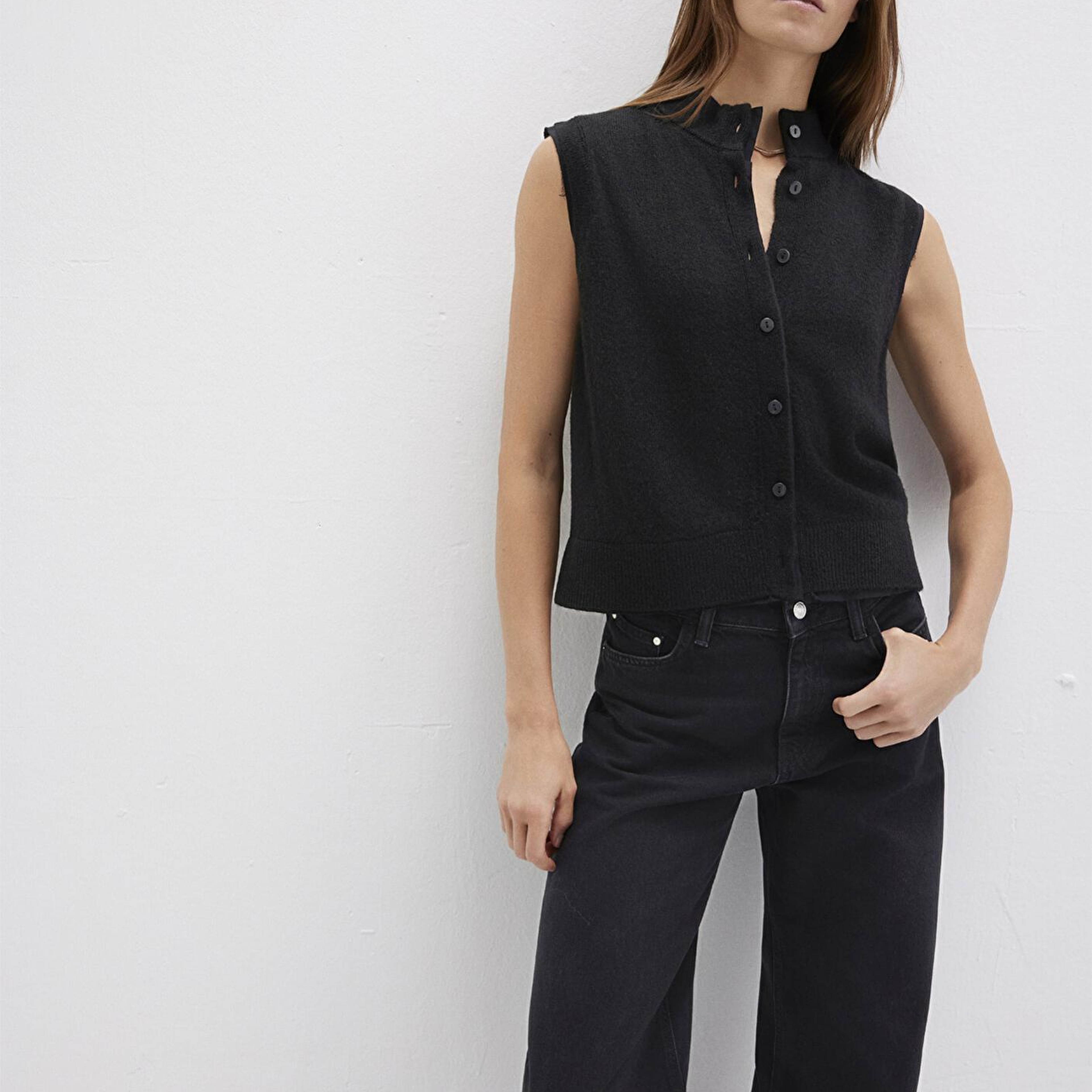 Mavi Yün Karışımlı Siyah Yelek Regular Fit / Normal Kesim 1710791-900