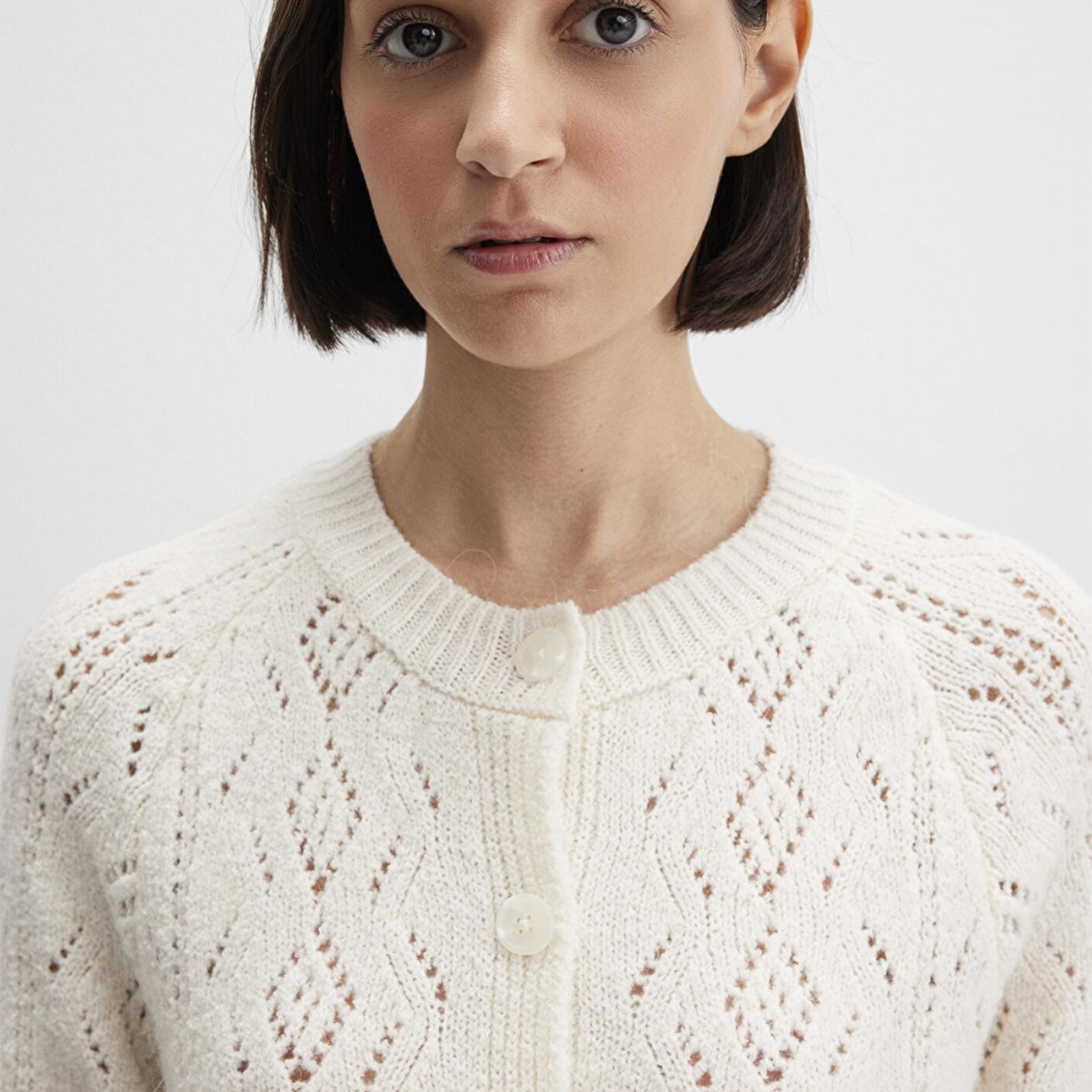 Mavi Yün Karışımlı Ekru Hırka Slim Fit / Dar Kesim 1710812-70057