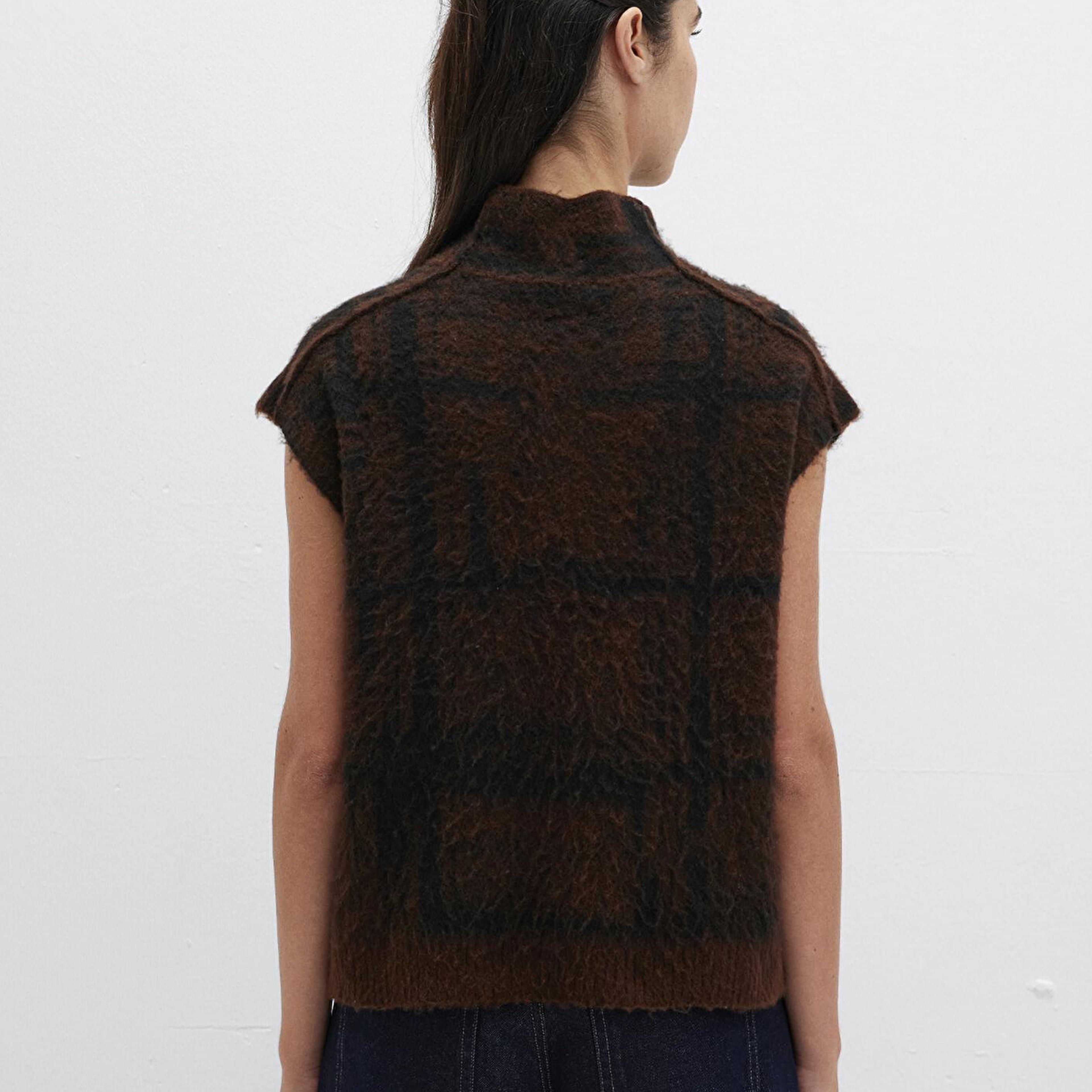 Mavi Dik Yaka Kahverengi Süveter Regular Fit / Normal Kesim 1710792-91201