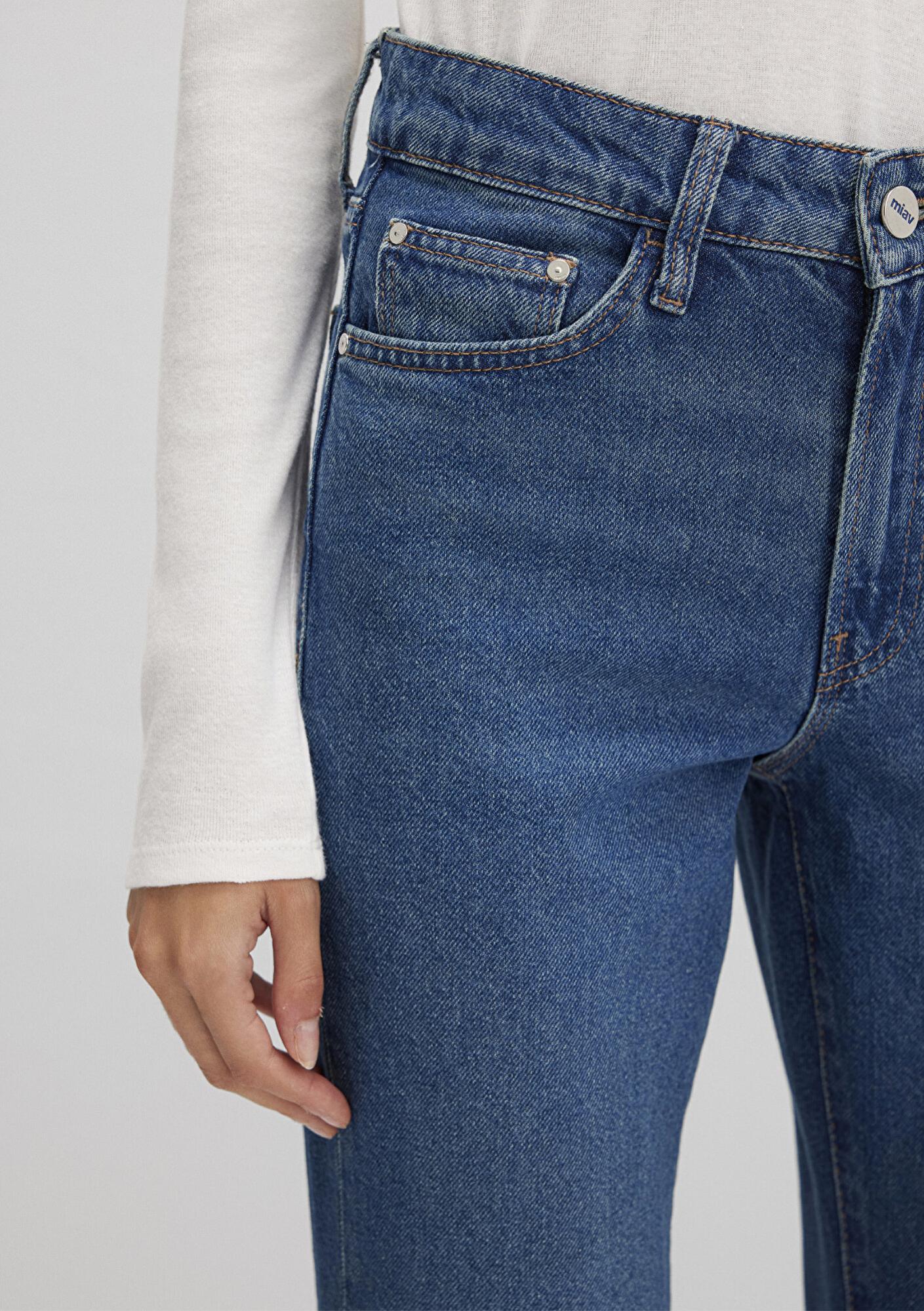 Mavi Miav Jeans 90lar Gölgeli Koyu Mavi Jean Pantolon 1010299-91180