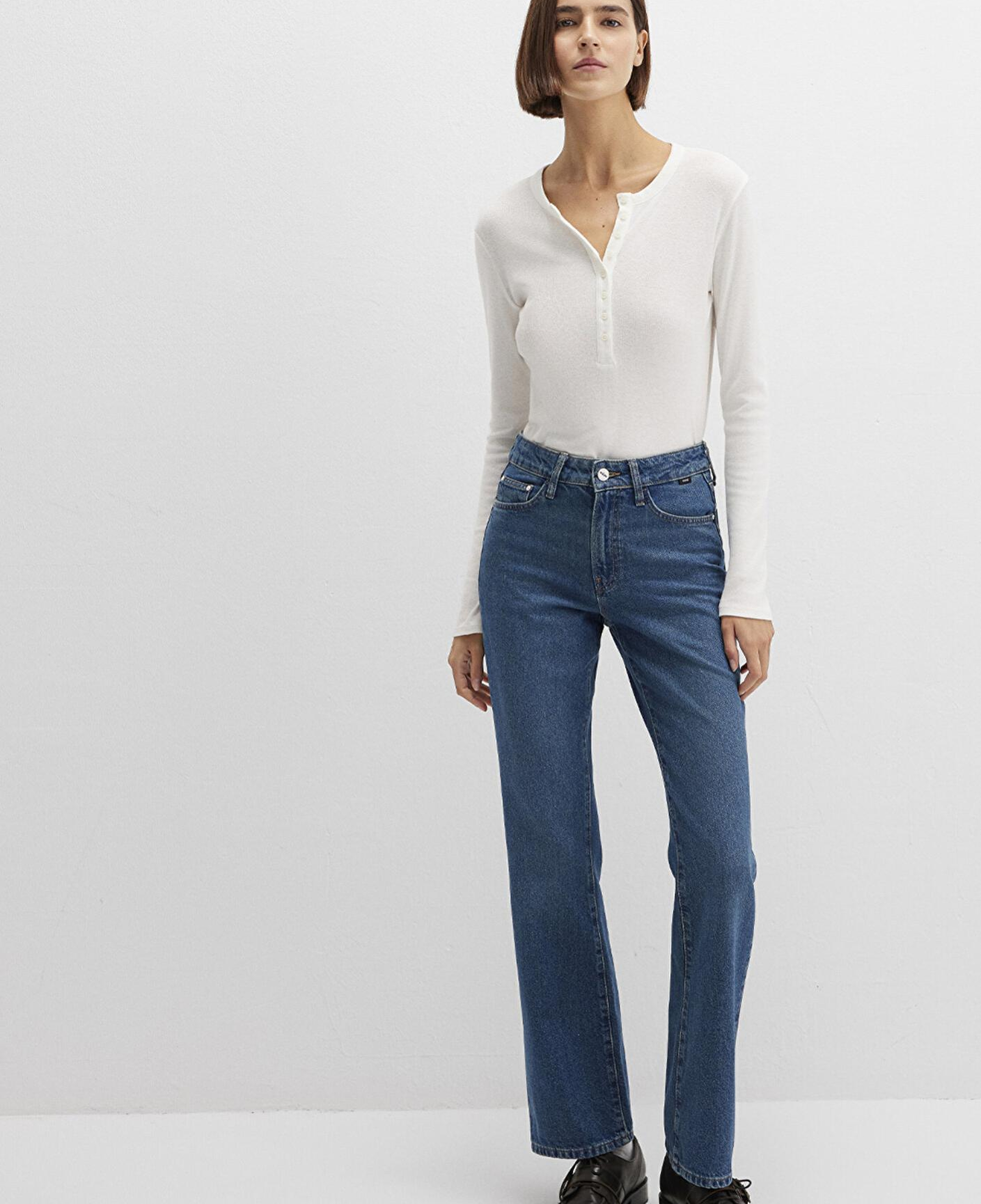 Mavi Miav Jeans 90lar Gölgeli Koyu Mavi Jean Pantolon 1010299-91180