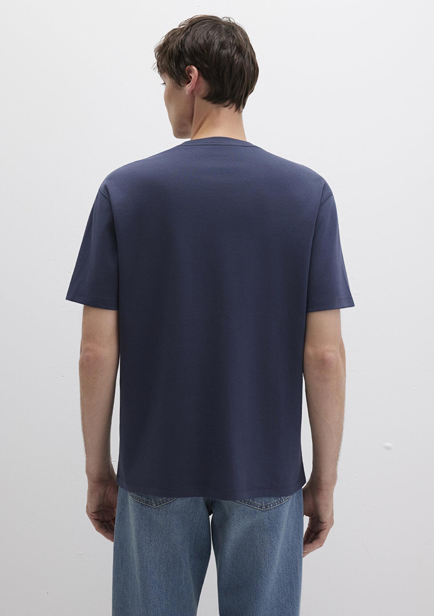 Mavi Mavi Logo Lacivert Basic İnterlok Tişört Loose Fit / Bol Rahat Kesim 0613102-85315