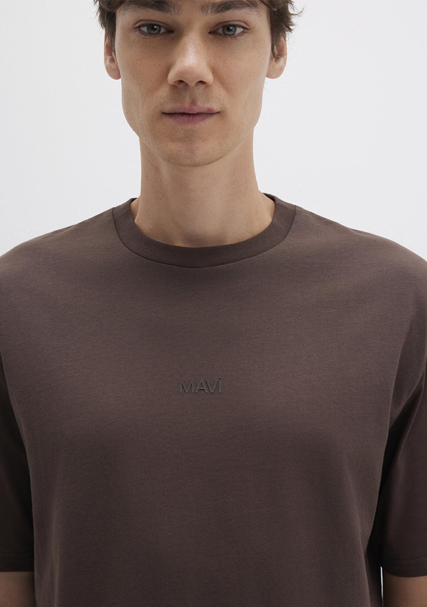 Mavi Mavi Logo Kahverengi Basic Tişört Relaxed Fit / Rahat Kesim 0613093-70251