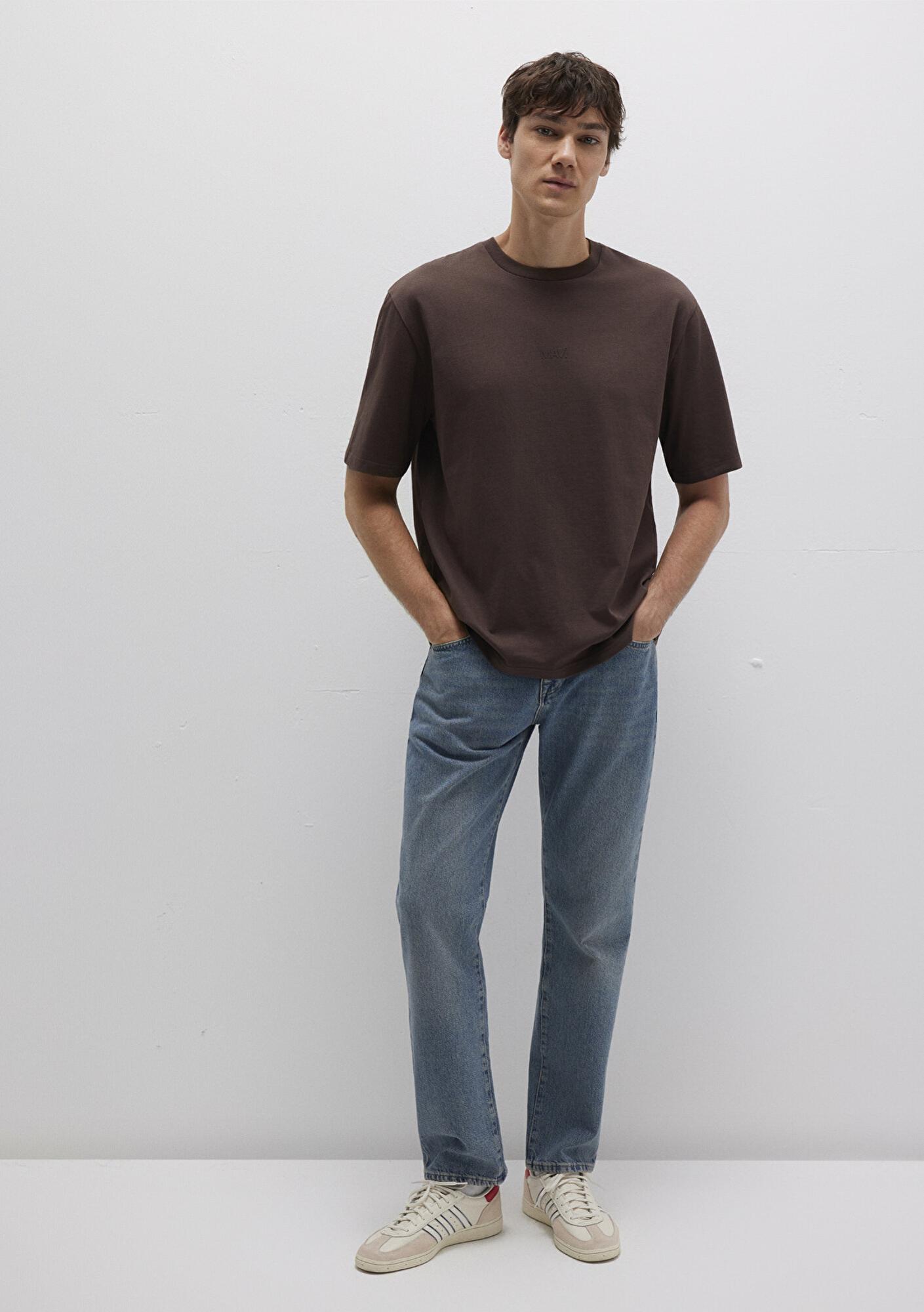 Mavi Mavi Logo Kahverengi Basic Tişört Relaxed Fit / Rahat Kesim 0613093-70251