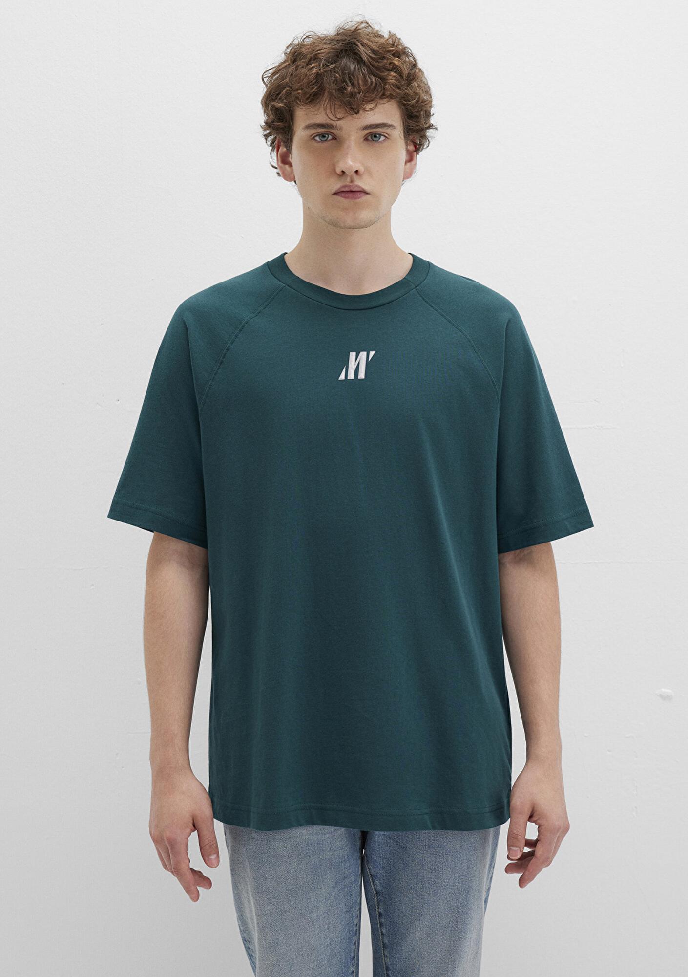 Mavi Pro Logo Baskılı Yeşil Tişört Loose Fit / Bol Rahat Kesim 0613076-71925