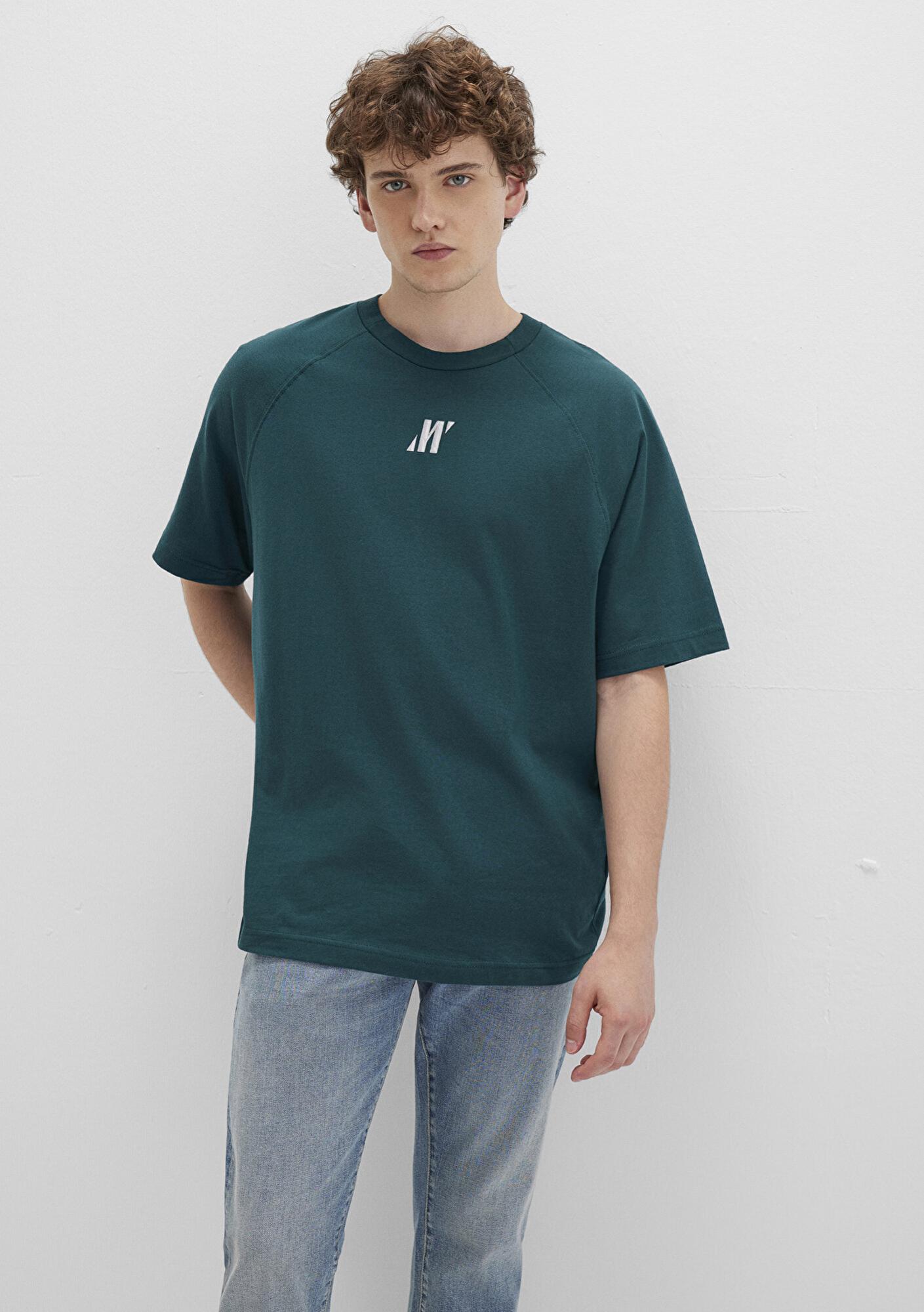 Mavi Pro Logo Baskılı Yeşil Tişört Loose Fit / Bol Rahat Kesim 0613076-71925