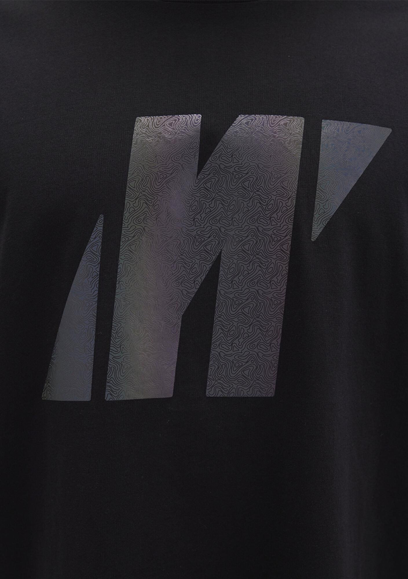 Mavi Mavi Pro Logo Baskılı Siyah Tişört Loose Fit / Bol Rahat Kesim 0613087-900