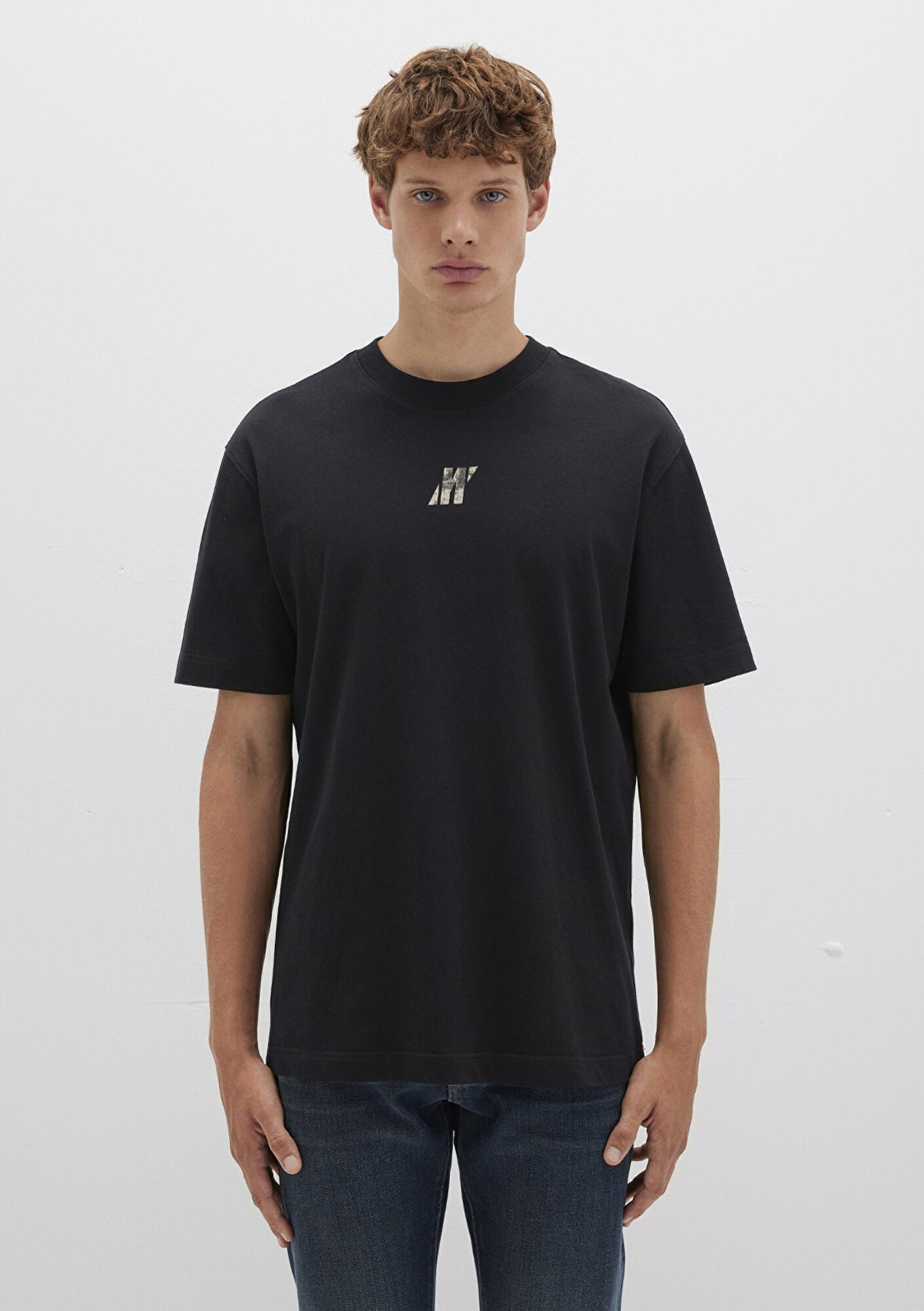 Mavi Mavi Pro Baskılı Siyah Tişört Loose Fit / Bol Rahat Kesim 0613078-900