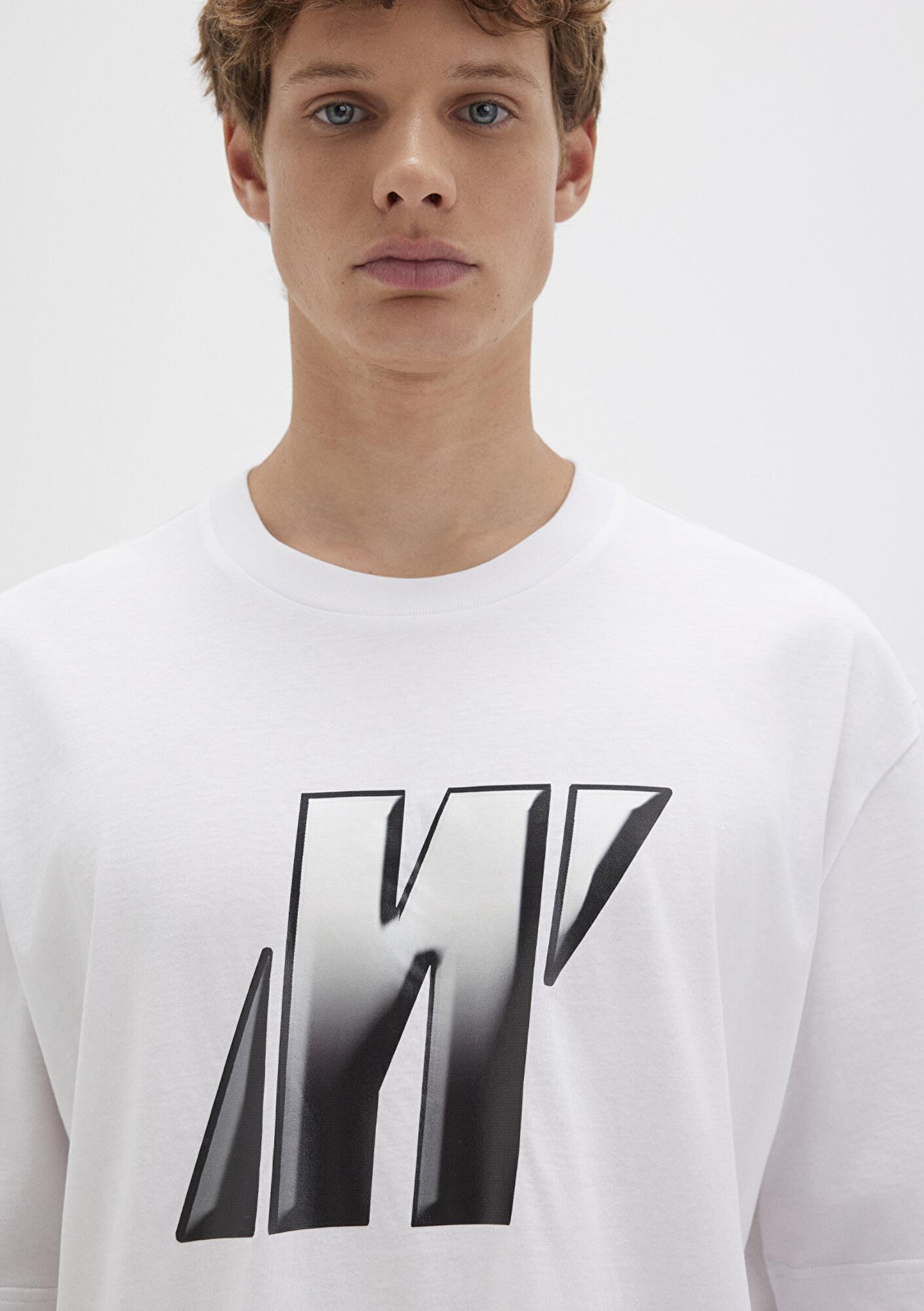 Mavi Mavi Pro Logo Baskılı Beyaz Tişört Relaxed Fit / Rahat Kesim 0613084-620