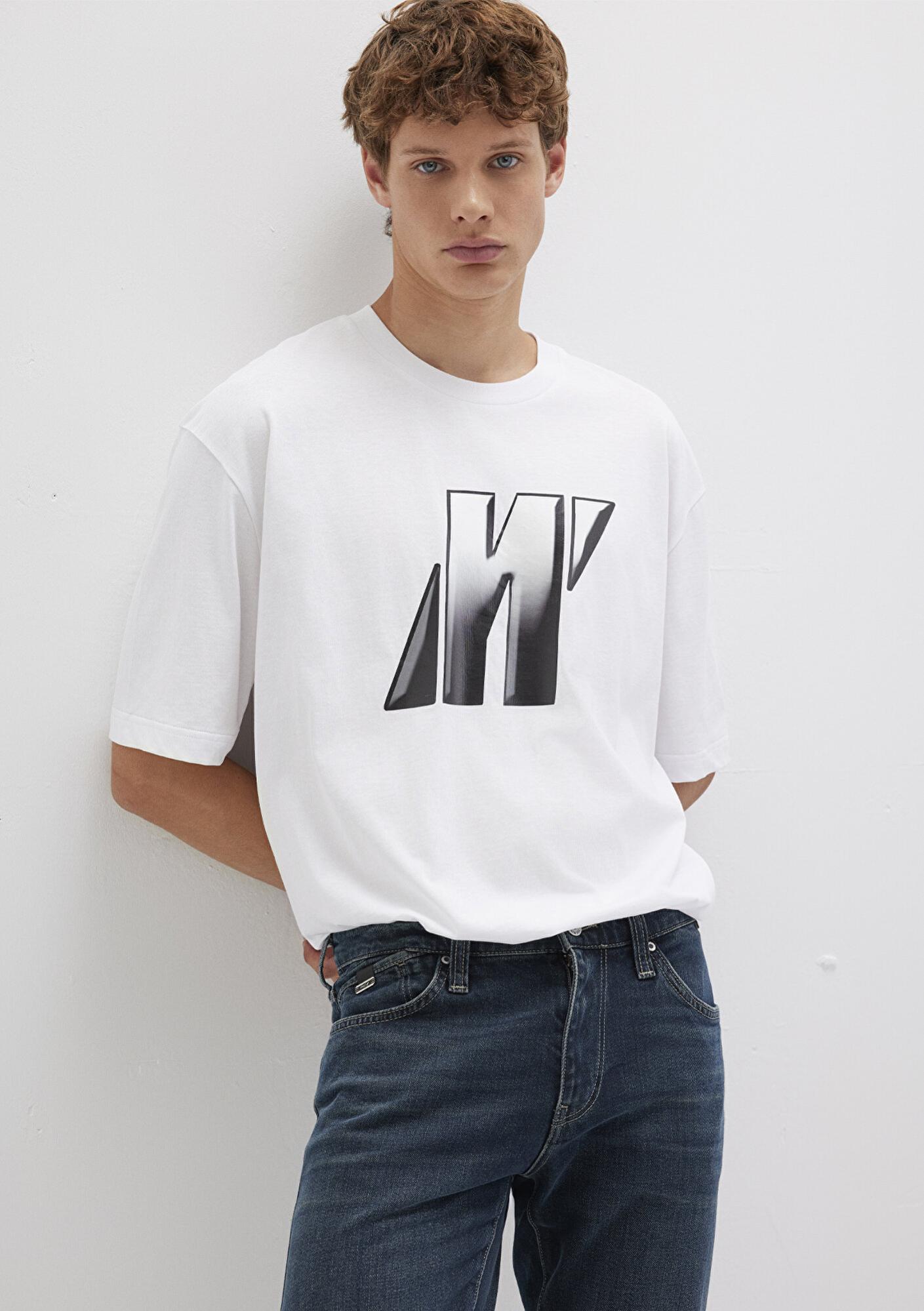 Mavi Mavi Pro Logo Baskılı Beyaz Tişört Relaxed Fit / Rahat Kesim 0613084-620