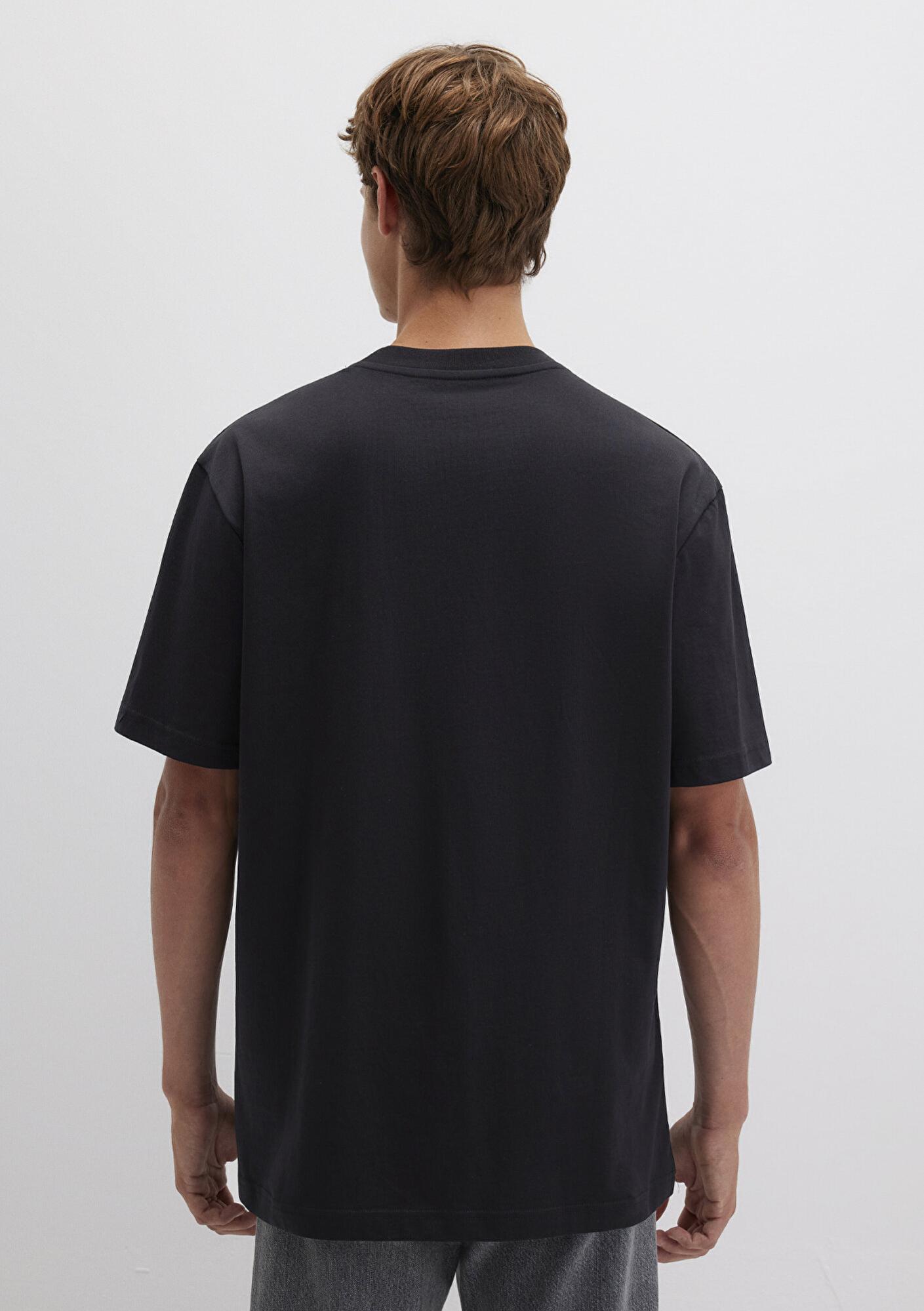 Mavi Mavi Pro Logo Baskılı Siyah Tişört Loose Fit / Bol Rahat Kesim 0613086-900