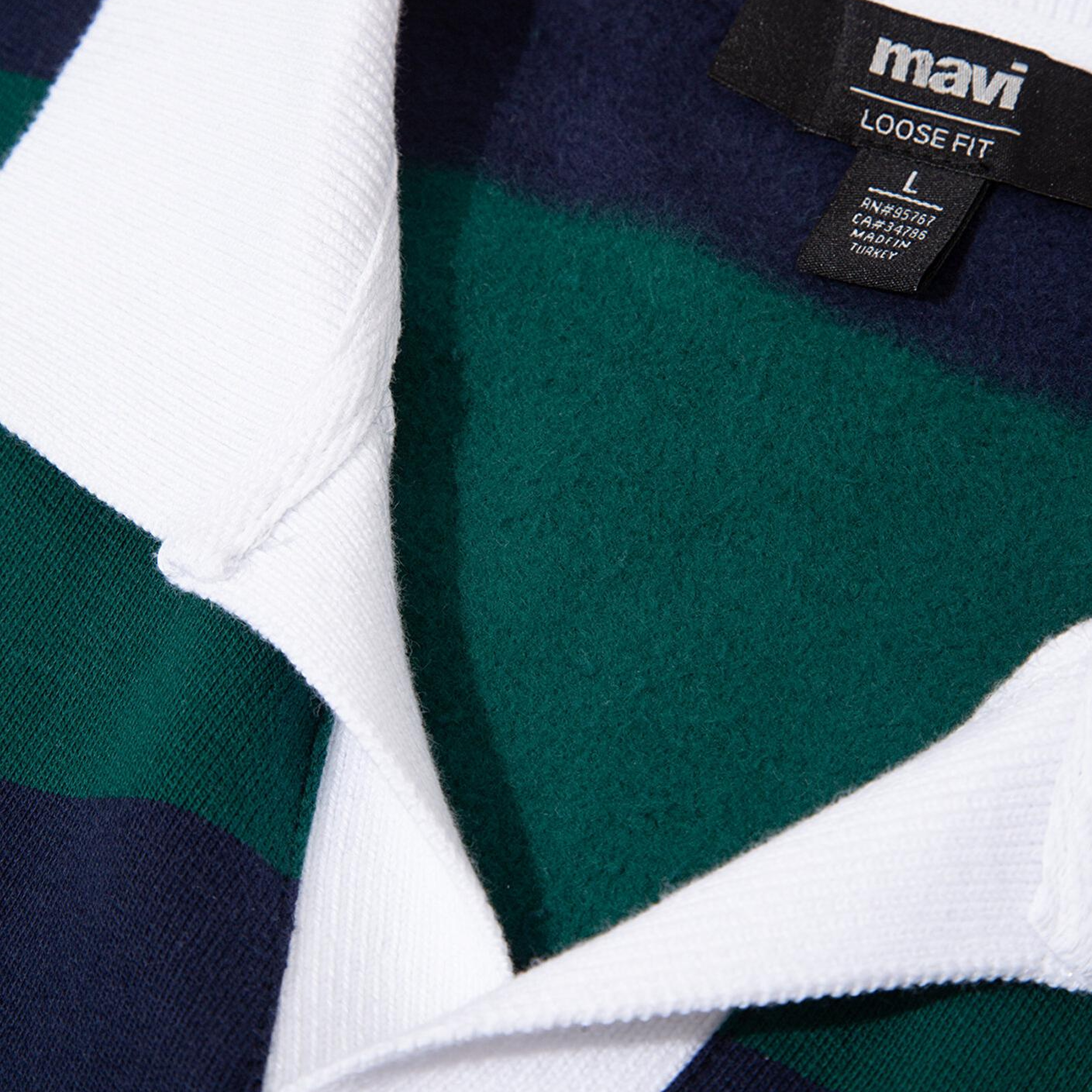 Mavi Blok Renkli Bisiklet Yaka Sweatshirt 0S10491-70497