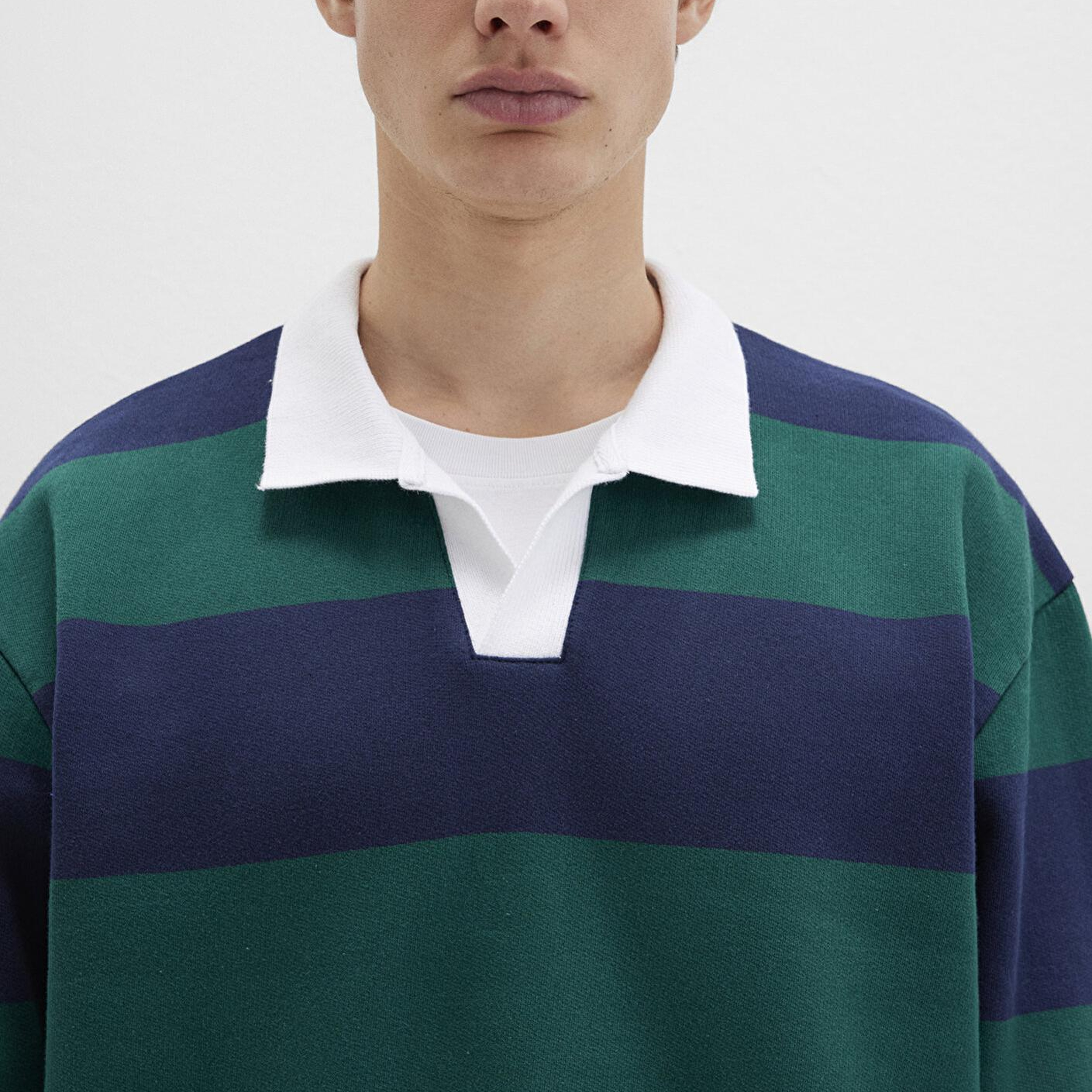 Mavi Blok Renkli Bisiklet Yaka Sweatshirt 0S10491-70497