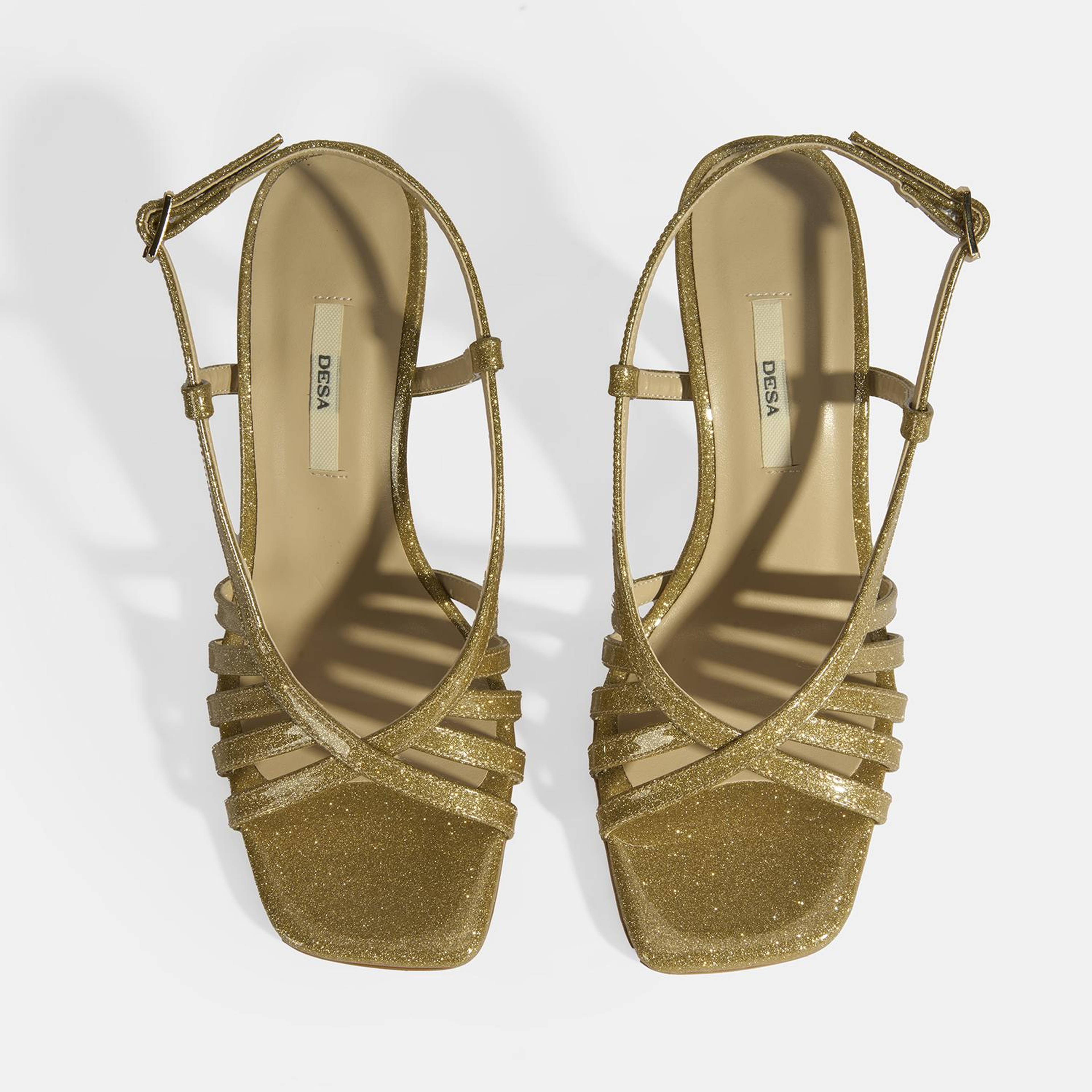 Kadın Gold Simli Topuklu Abiye Sandalet