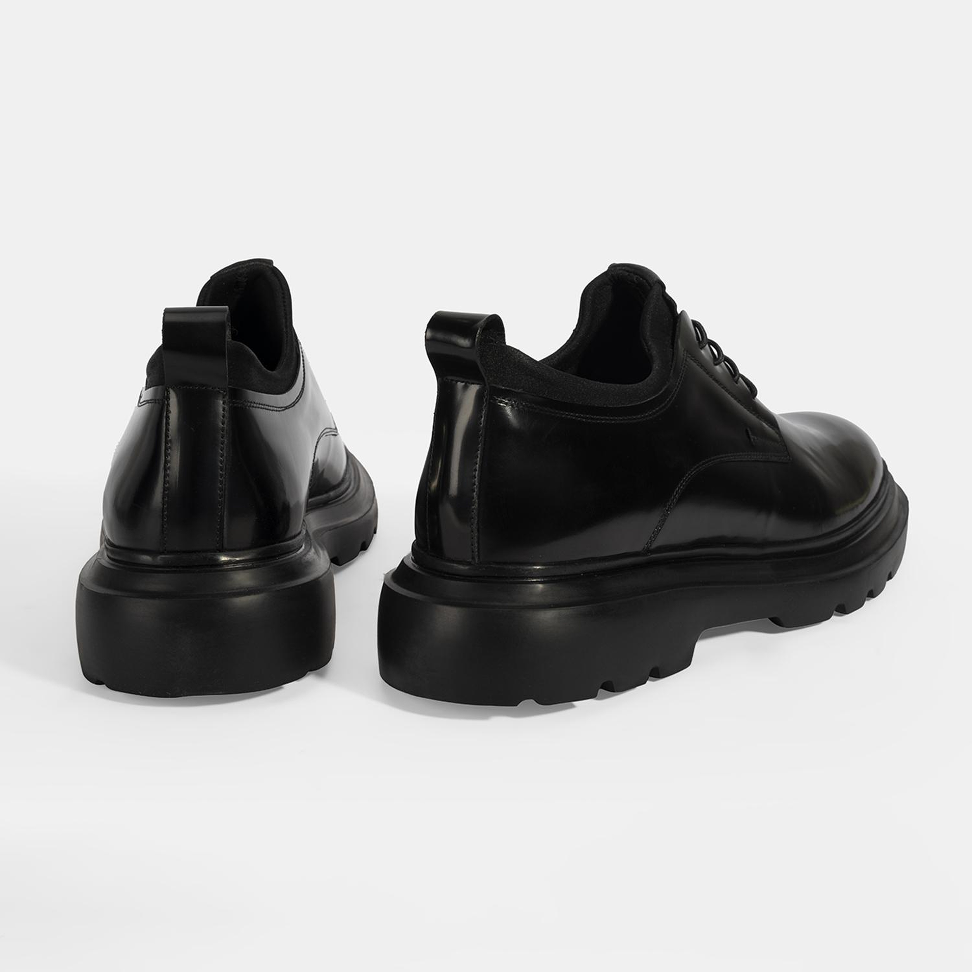 Erkek Siyah Bağcıklı Rugan Deri Günlük Ayakkabı