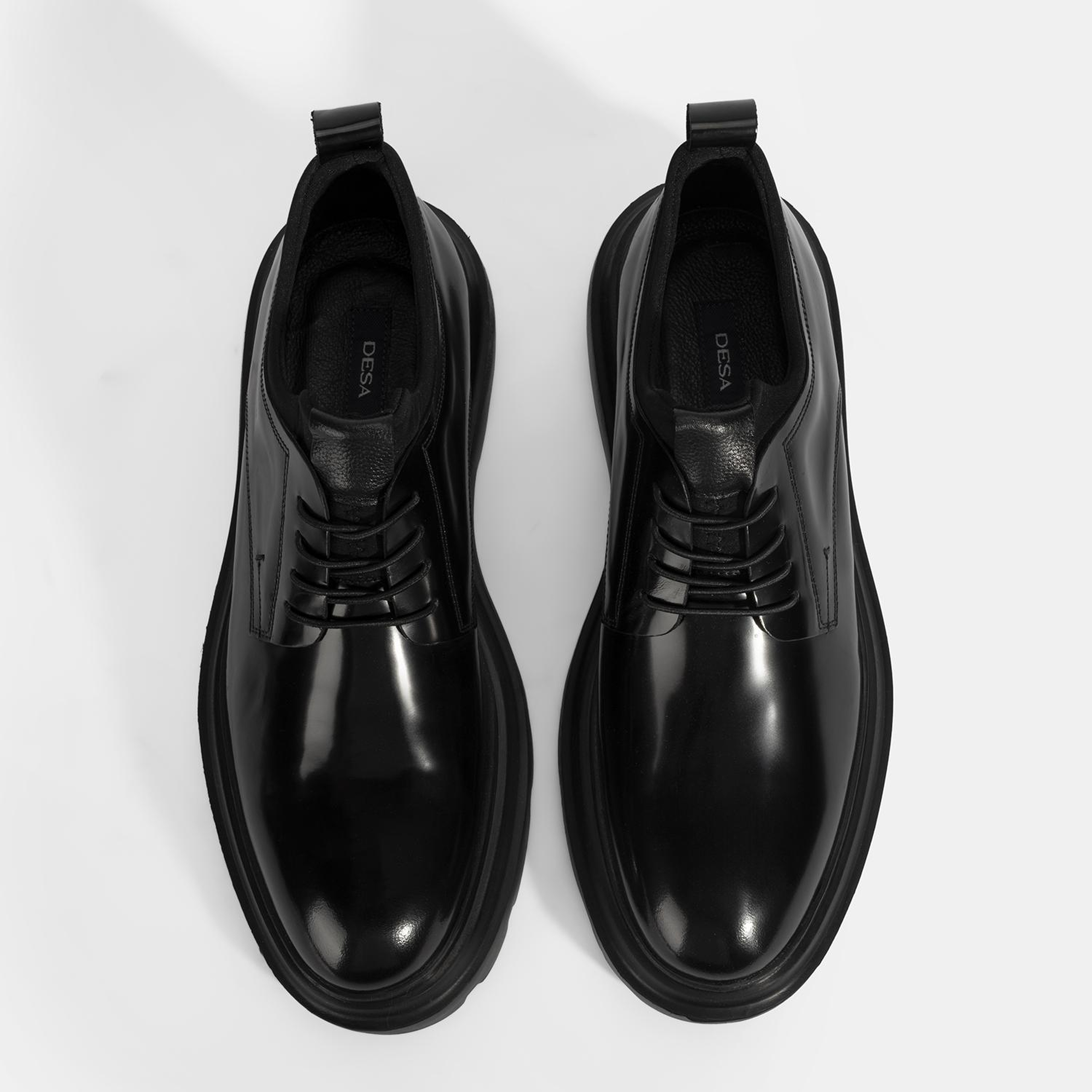 Erkek Siyah Bağcıklı Rugan Deri Günlük Ayakkabı