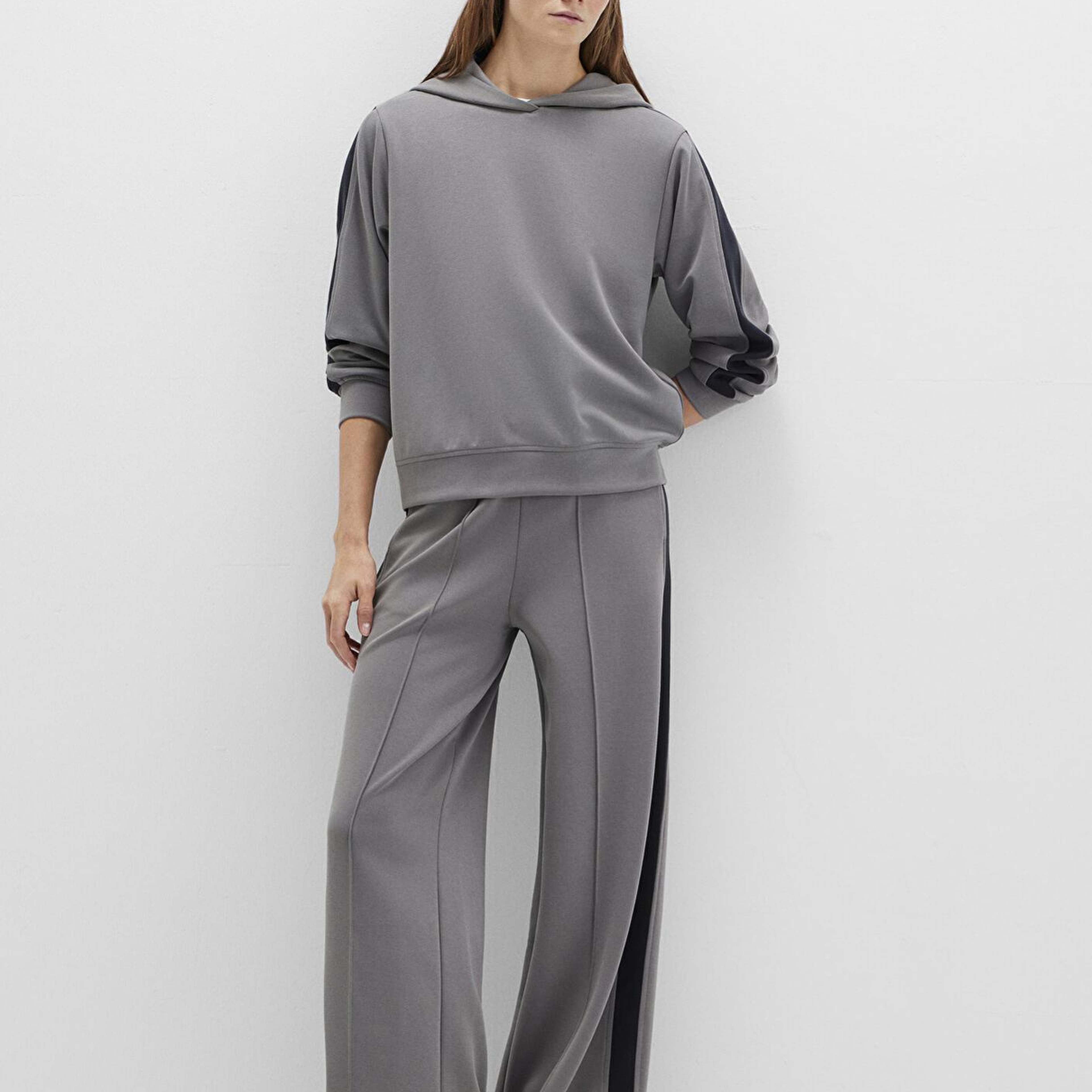 Mavi Şerit Detaylı (TENCEL™) Modal Gri Eşofman Altı 1011104-82577