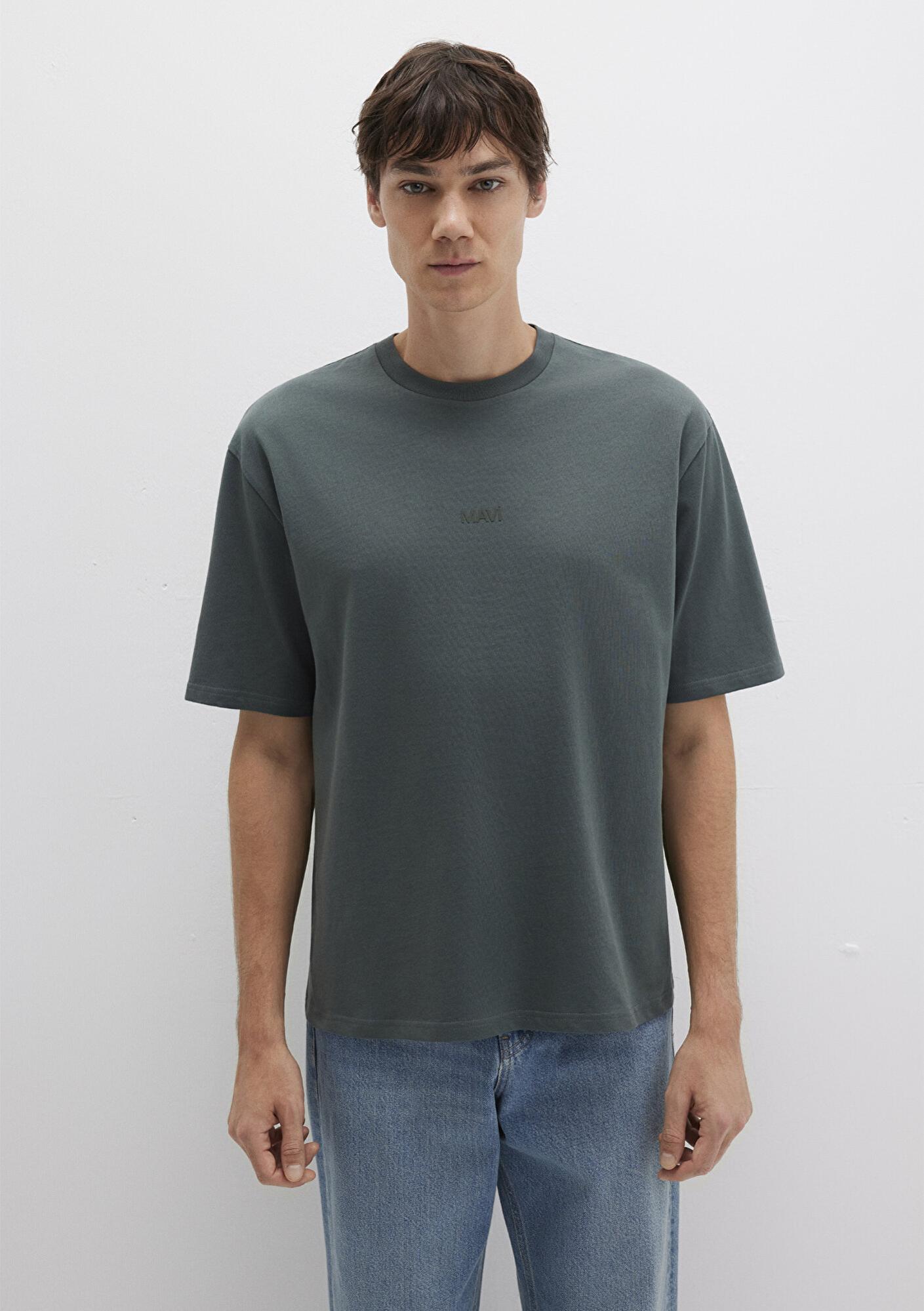 Mavi Mavi Logo Yeşil Basic Tişört Relaxed Fit / Rahat Kesim 0613093-71598