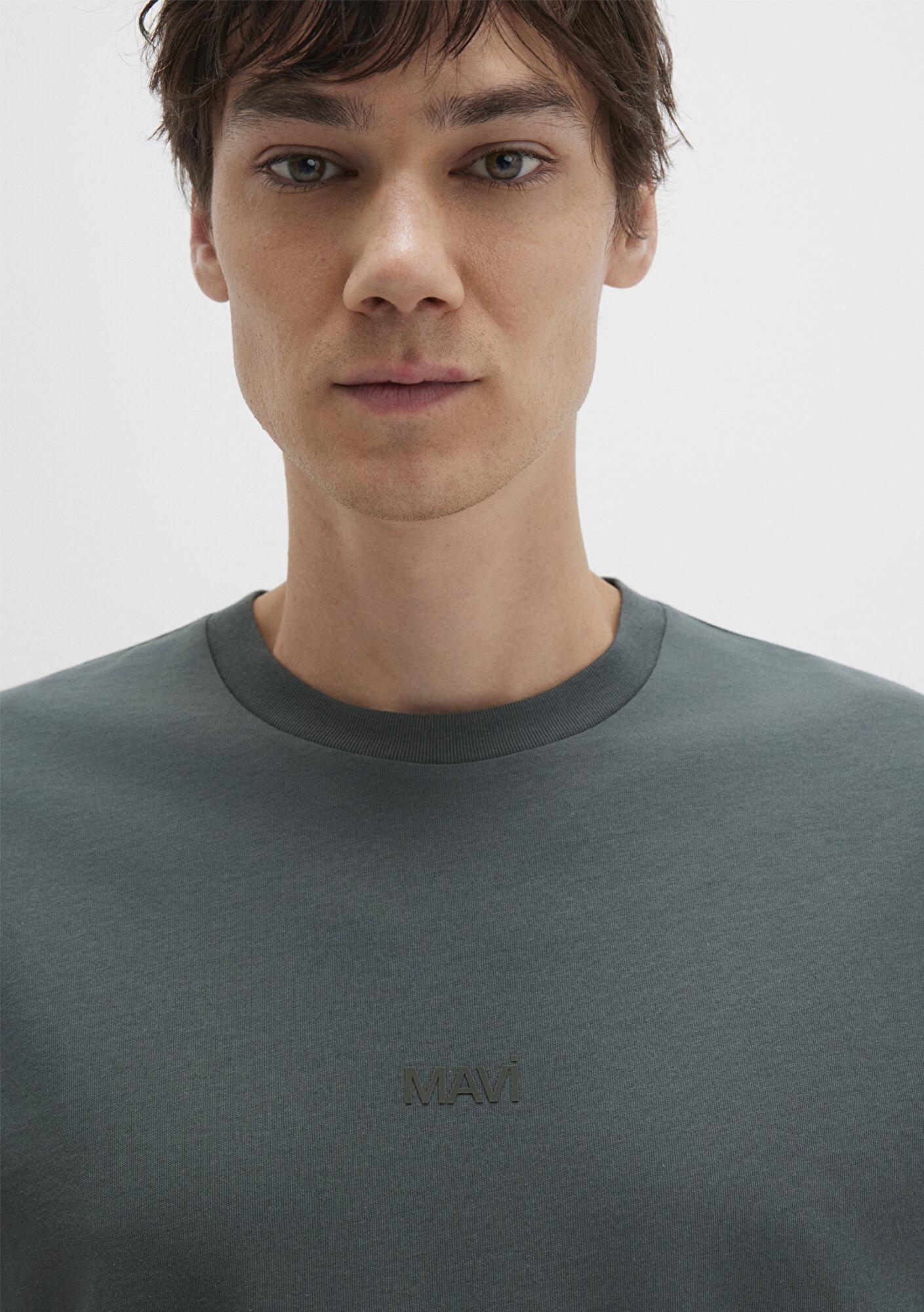 Mavi Mavi Logo Yeşil Basic Tişört Relaxed Fit / Rahat Kesim 0613093-71598