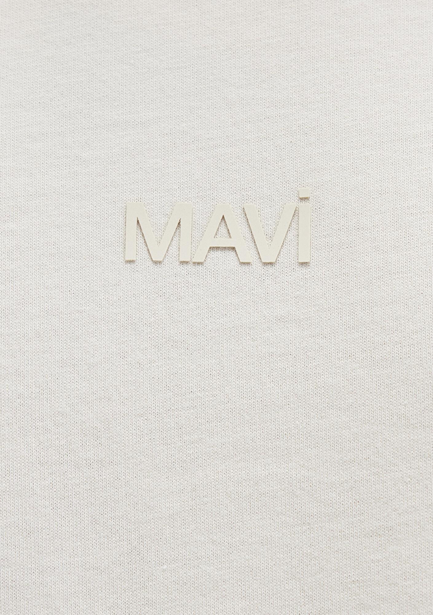 Mavi Mavi Logo Ekru Basic Tişört Relaxed Fit / Rahat Kesim 0613093-70134