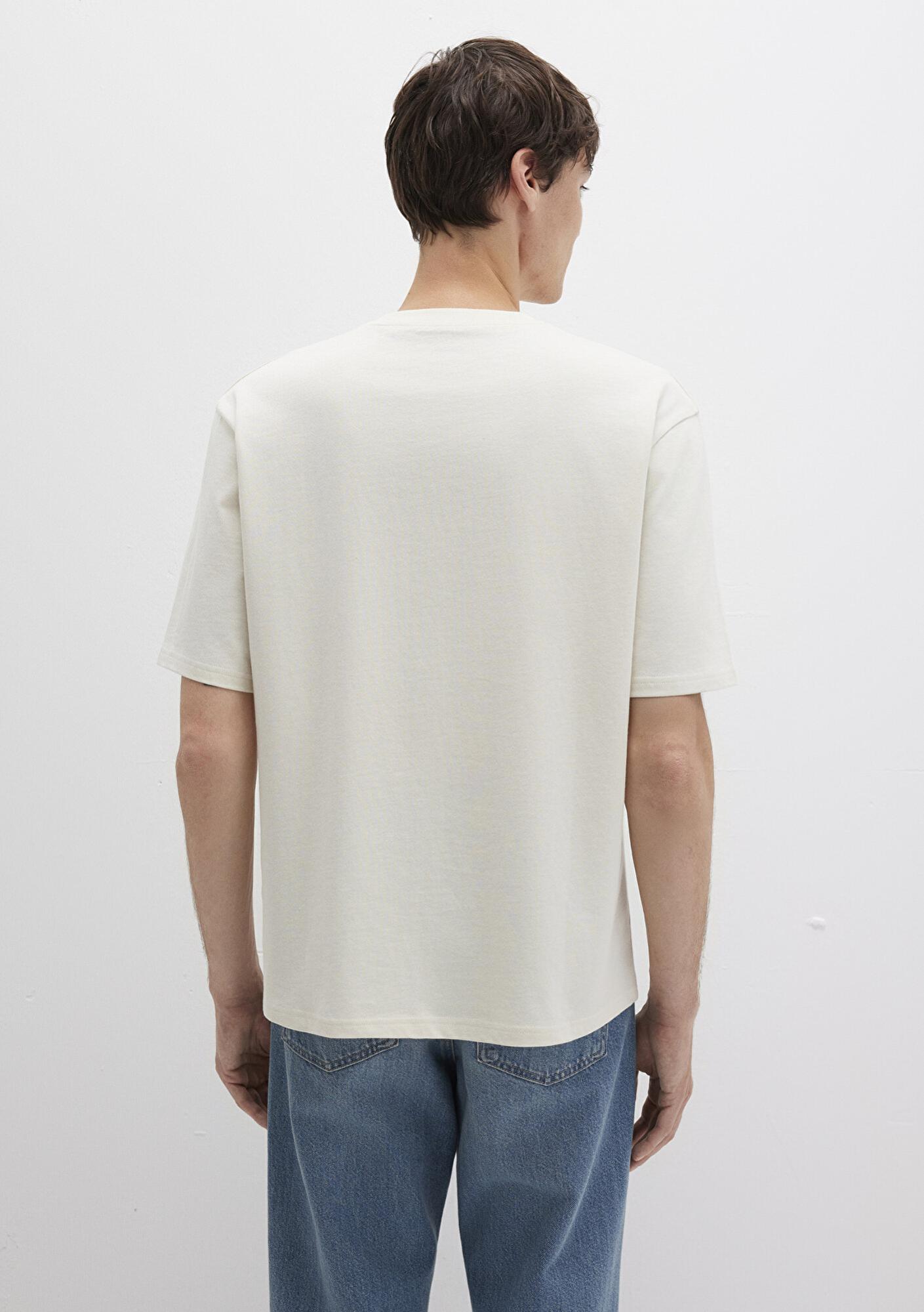 Mavi Mavi Logo Ekru Basic Tişört Relaxed Fit / Rahat Kesim 0613093-70134