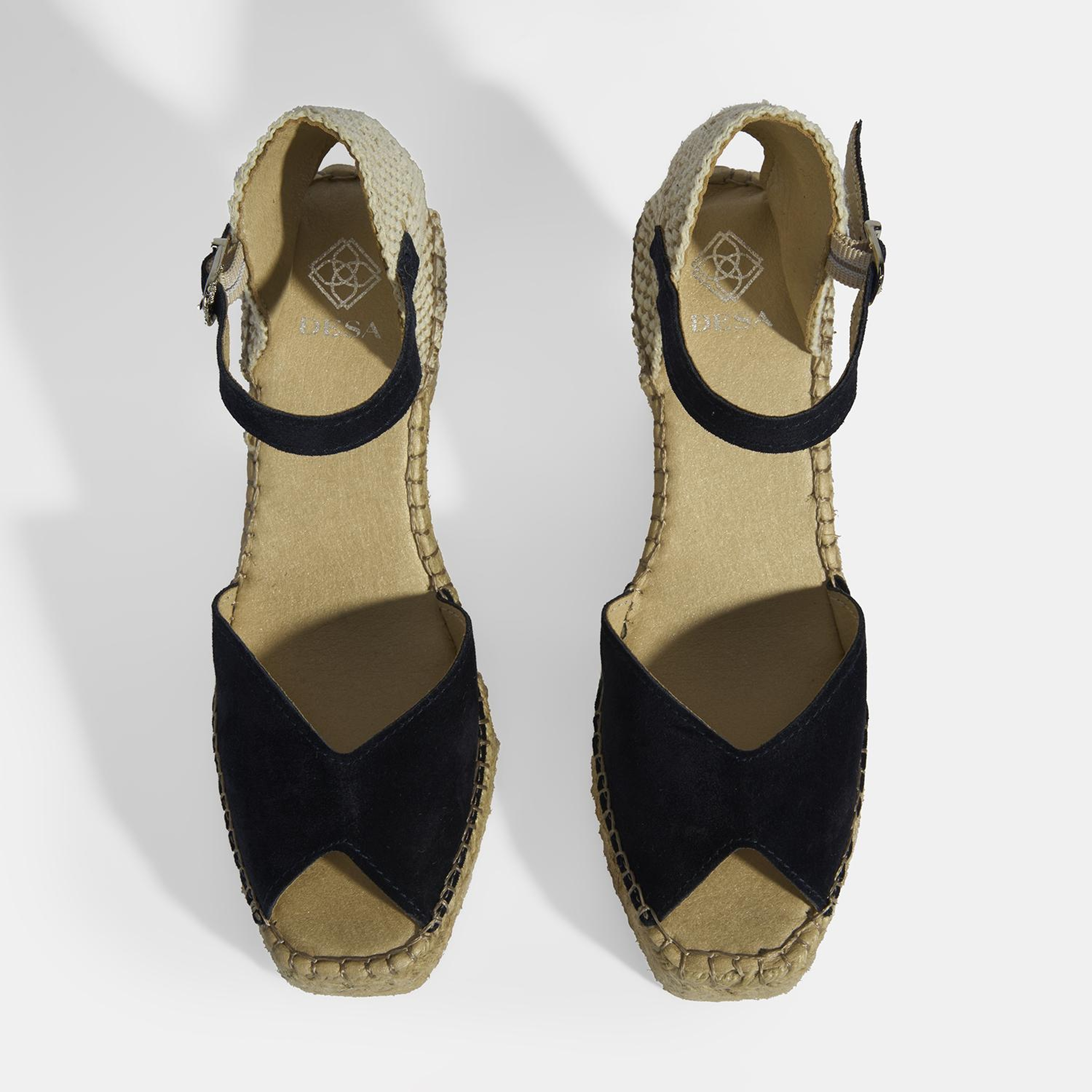 Lacivert Kadın Toka Detaylı Dolgu Topuklu Süet Espadril