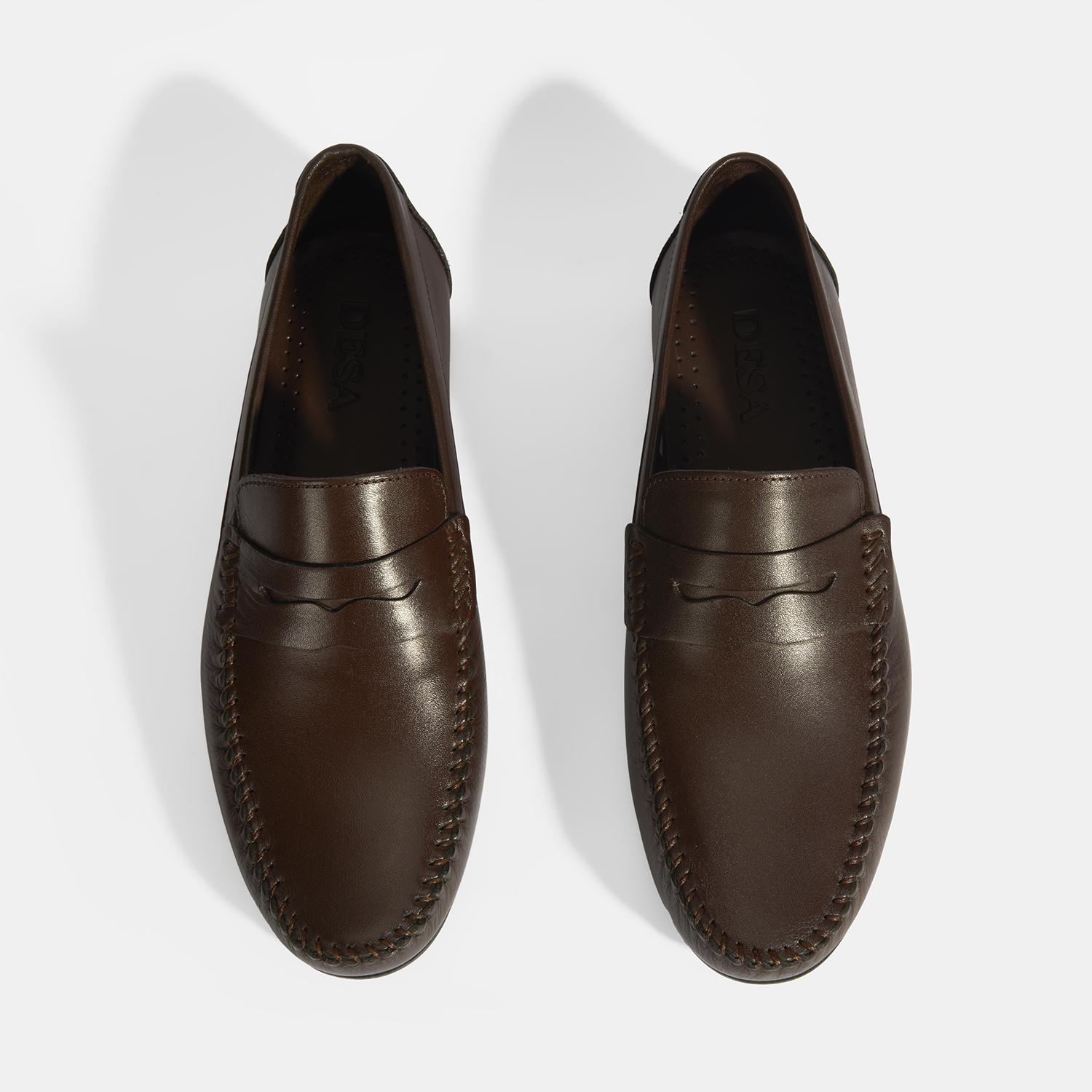Jovian Kahve Erkek Deri Slip-On Loafer
