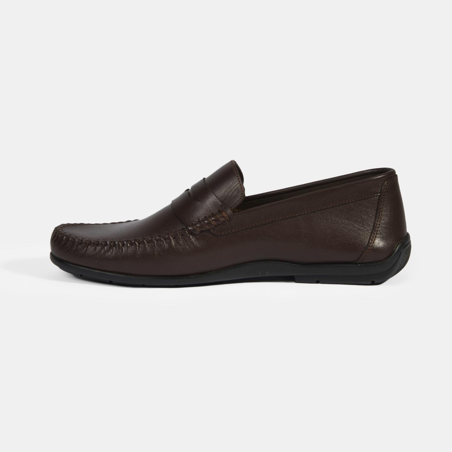 Jovian Kahve Erkek Deri Slip-On Loafer