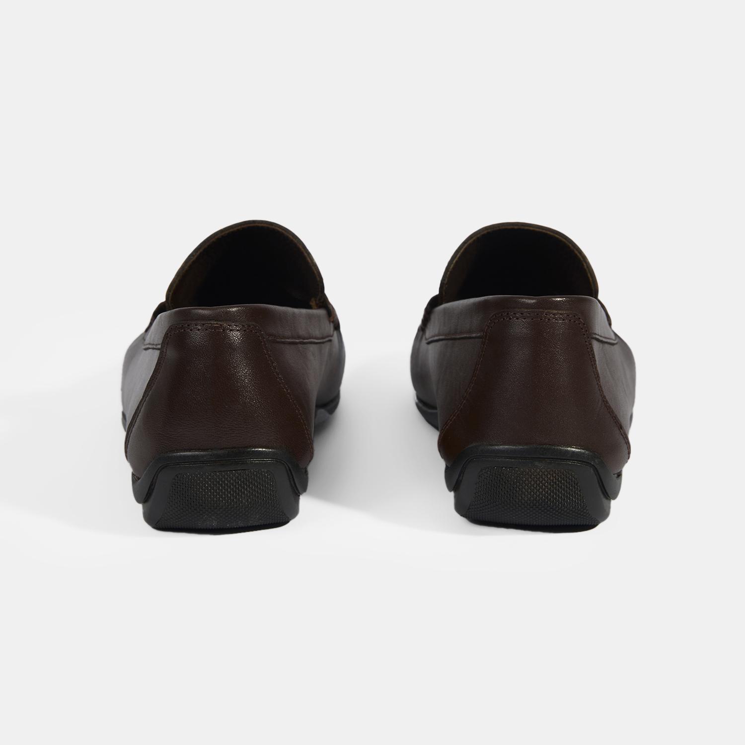 Jovian Kahve Erkek Deri Slip-On Loafer