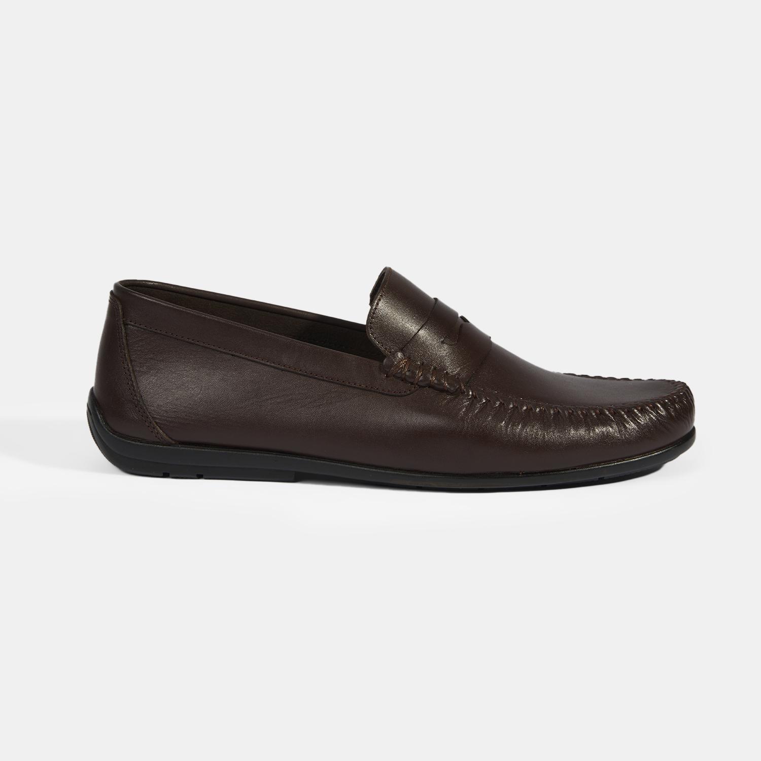 Jovian Kahve Erkek Deri Slip-On Loafer