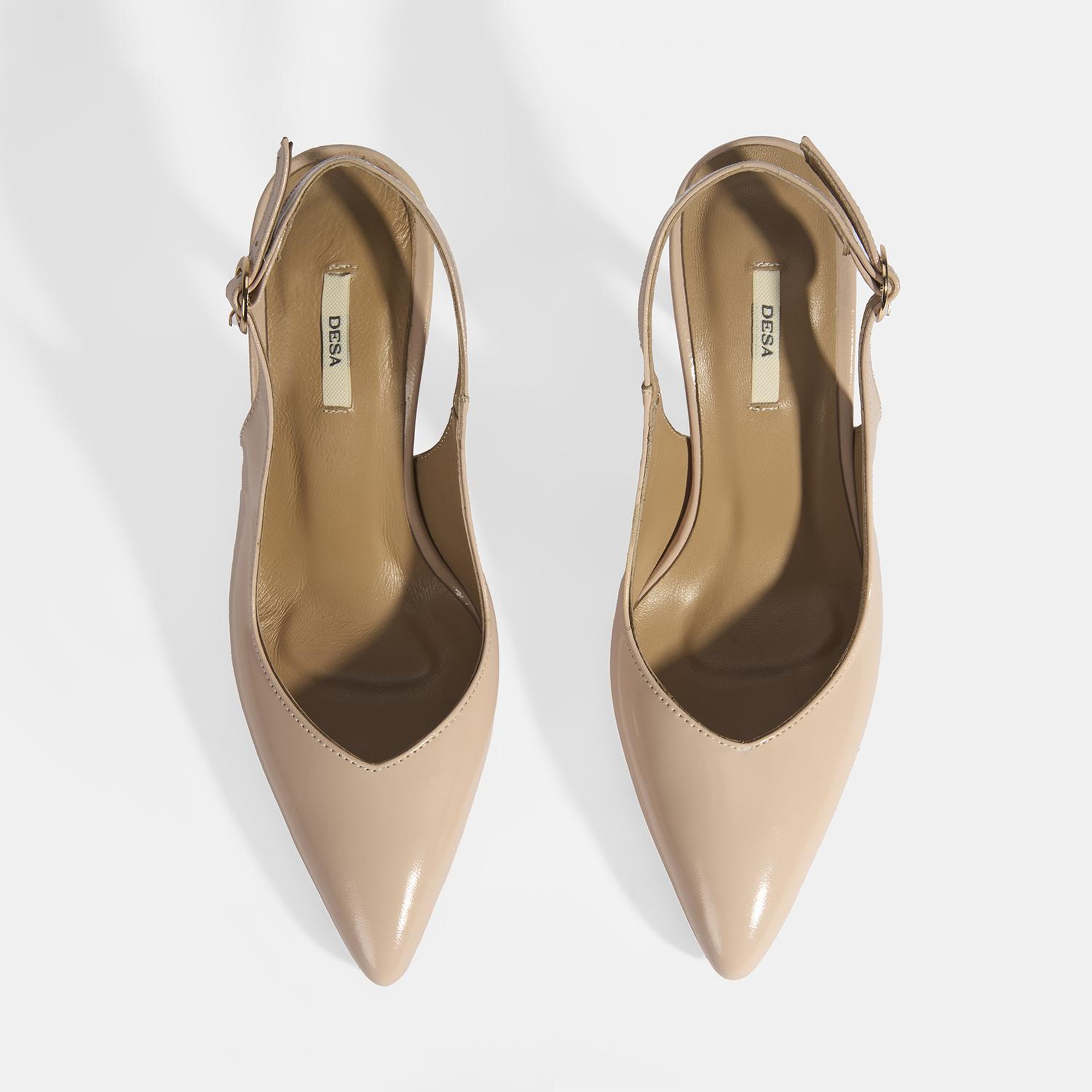 Kadın Pudra Rugan Topuklu Ayakkabı