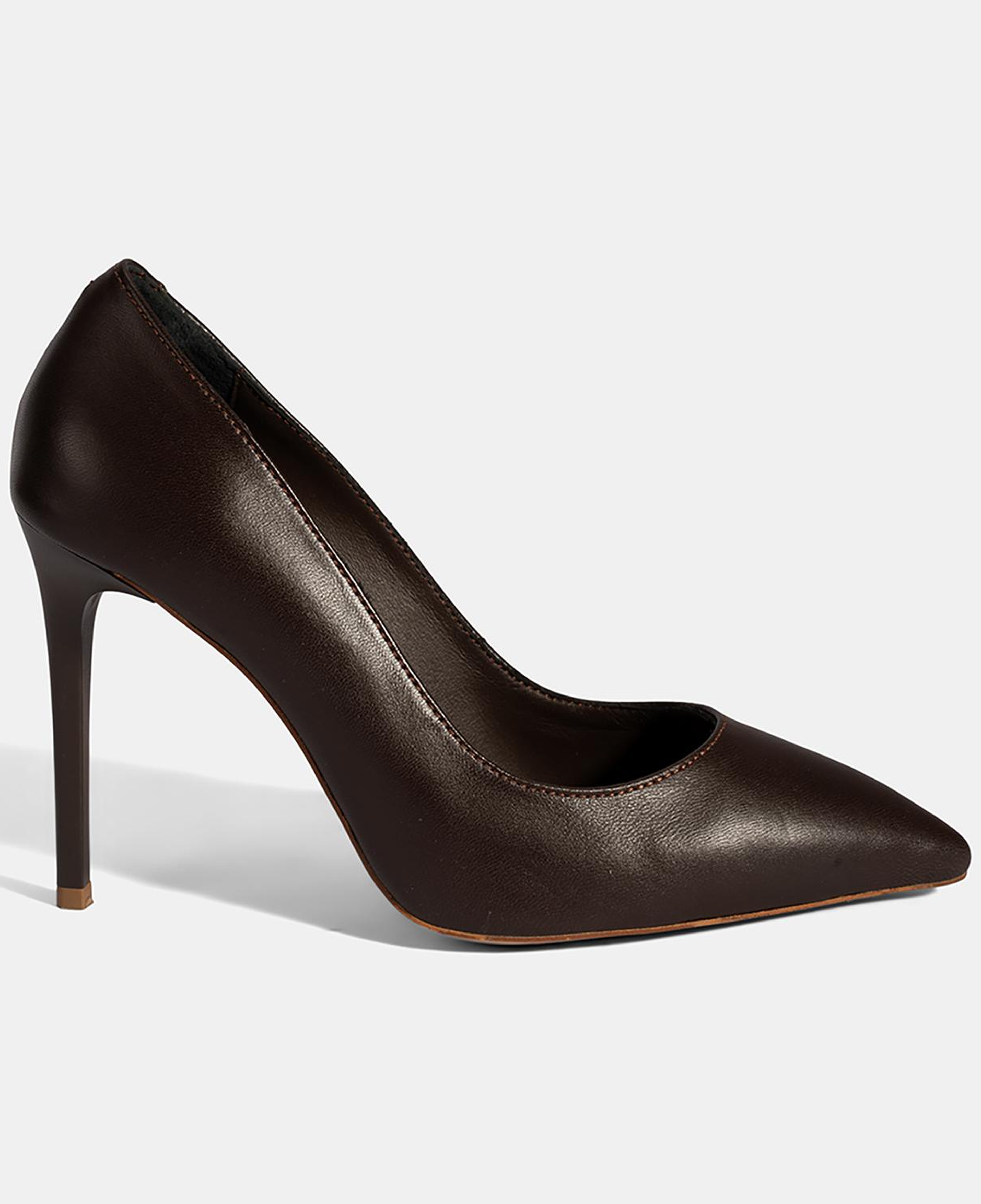 Kadın Kahve Deri Stiletto