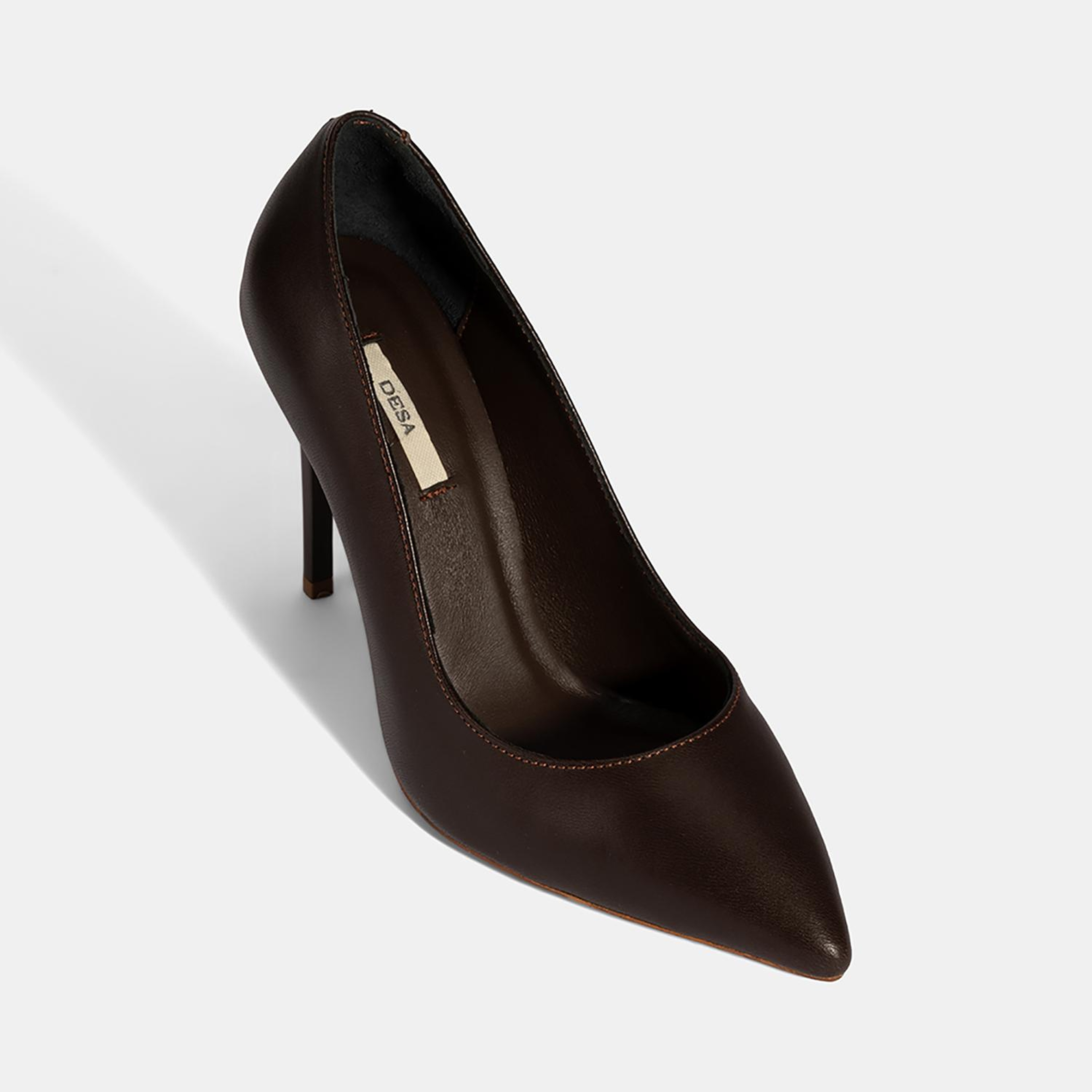 Kadın Kahve Deri Stiletto